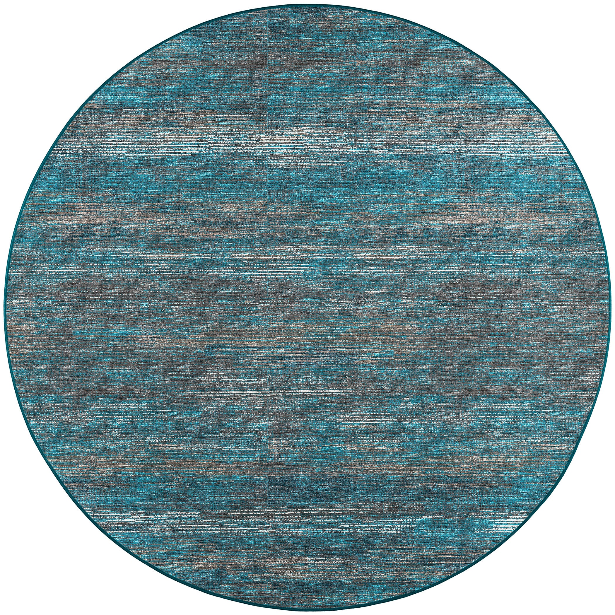 Indoor/Outdoor Transitional CR1 Navy Blue Rug 4' x 4' #shape_Round