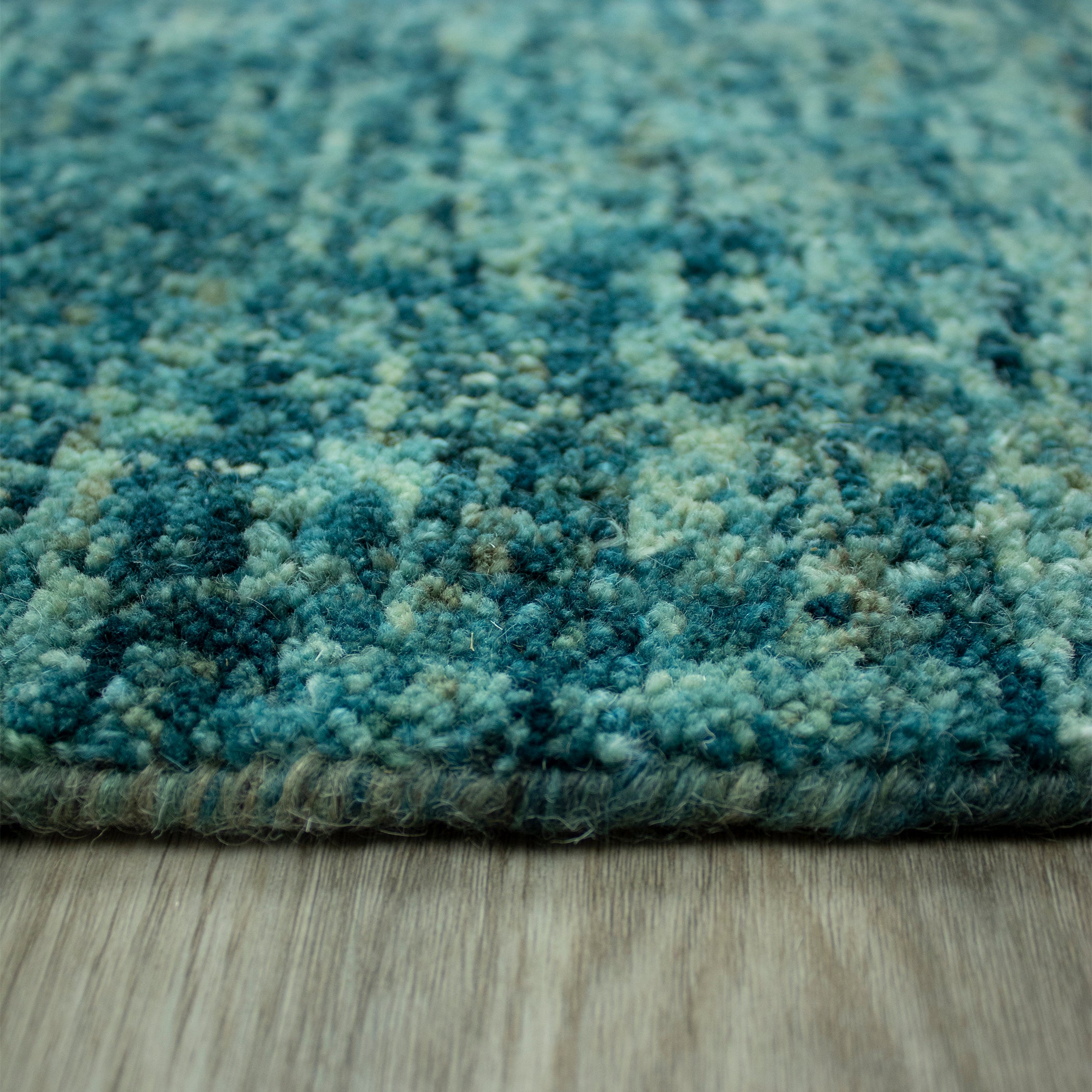 Casual CS5 Turquoise Teal Wool Rug 2' x 3' #shape_Rectangle