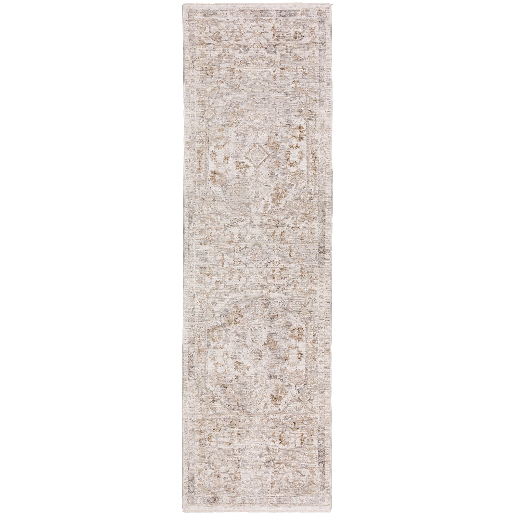 Traditional CY4 Ivory Brown Rug 2'3" x 7'10" #shape_Runner