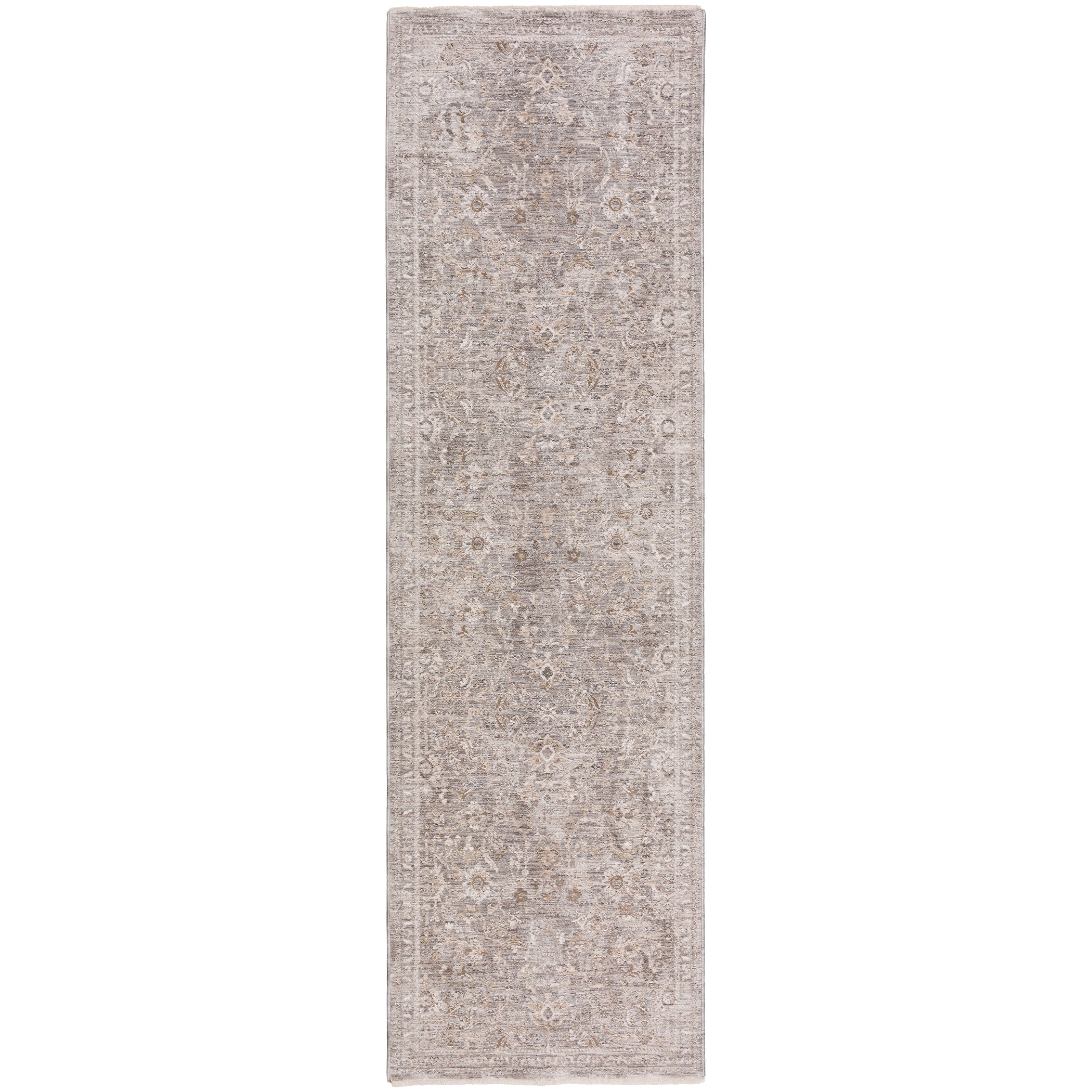 Traditional CY9 Silver Gray Rug 2'3" x 7'10" #shape_Runner