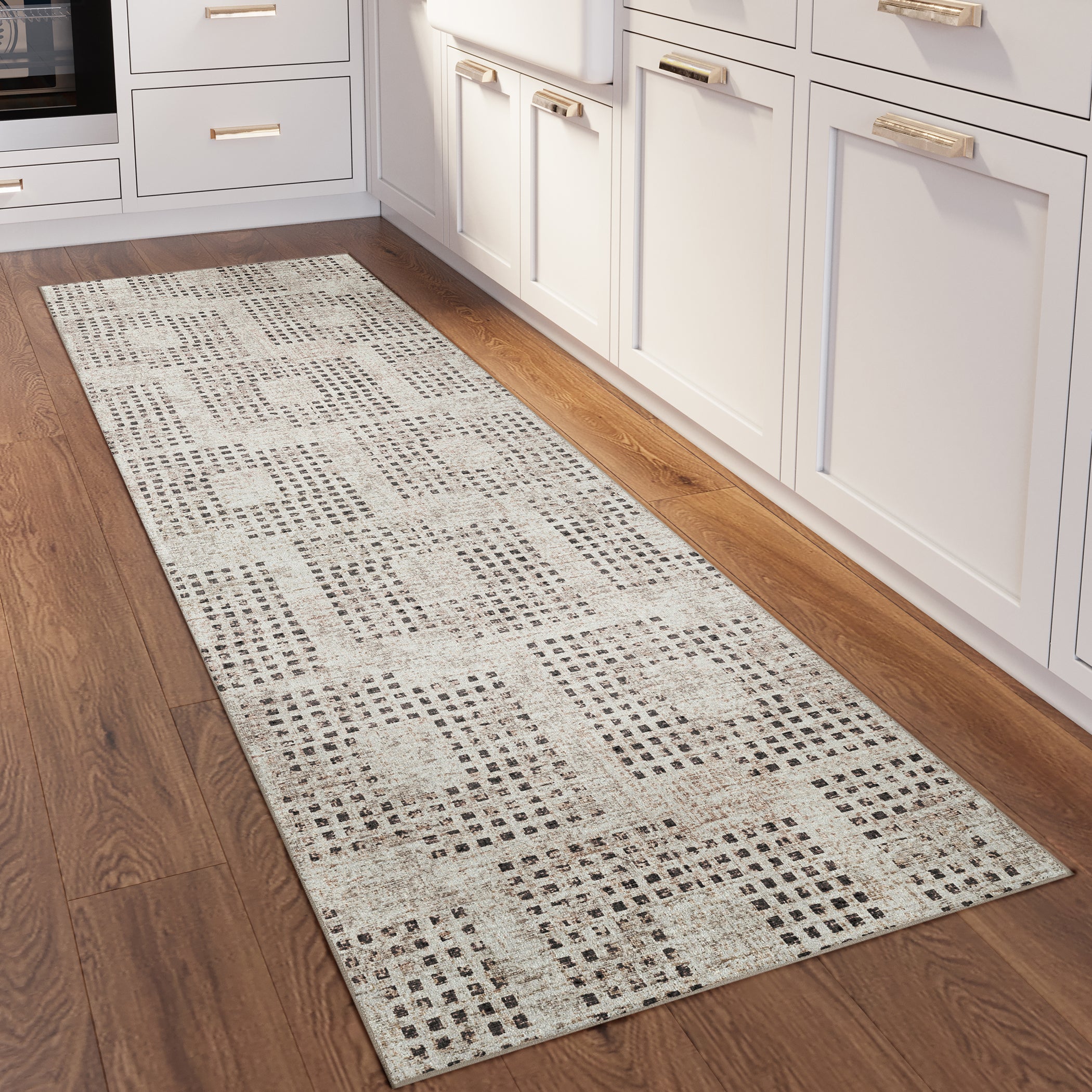 Indoor/Outdoor Transitional DA1 Ivory Rug 2'6" x 10' #shape_Runner