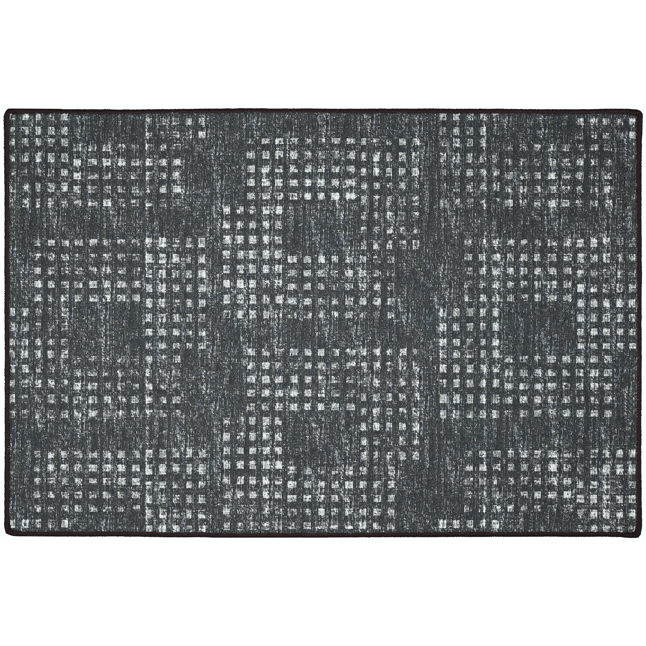 Indoor/Outdoor Transitional DA1 Midnight Black Rug 2' x 3' #shape_Rectangle