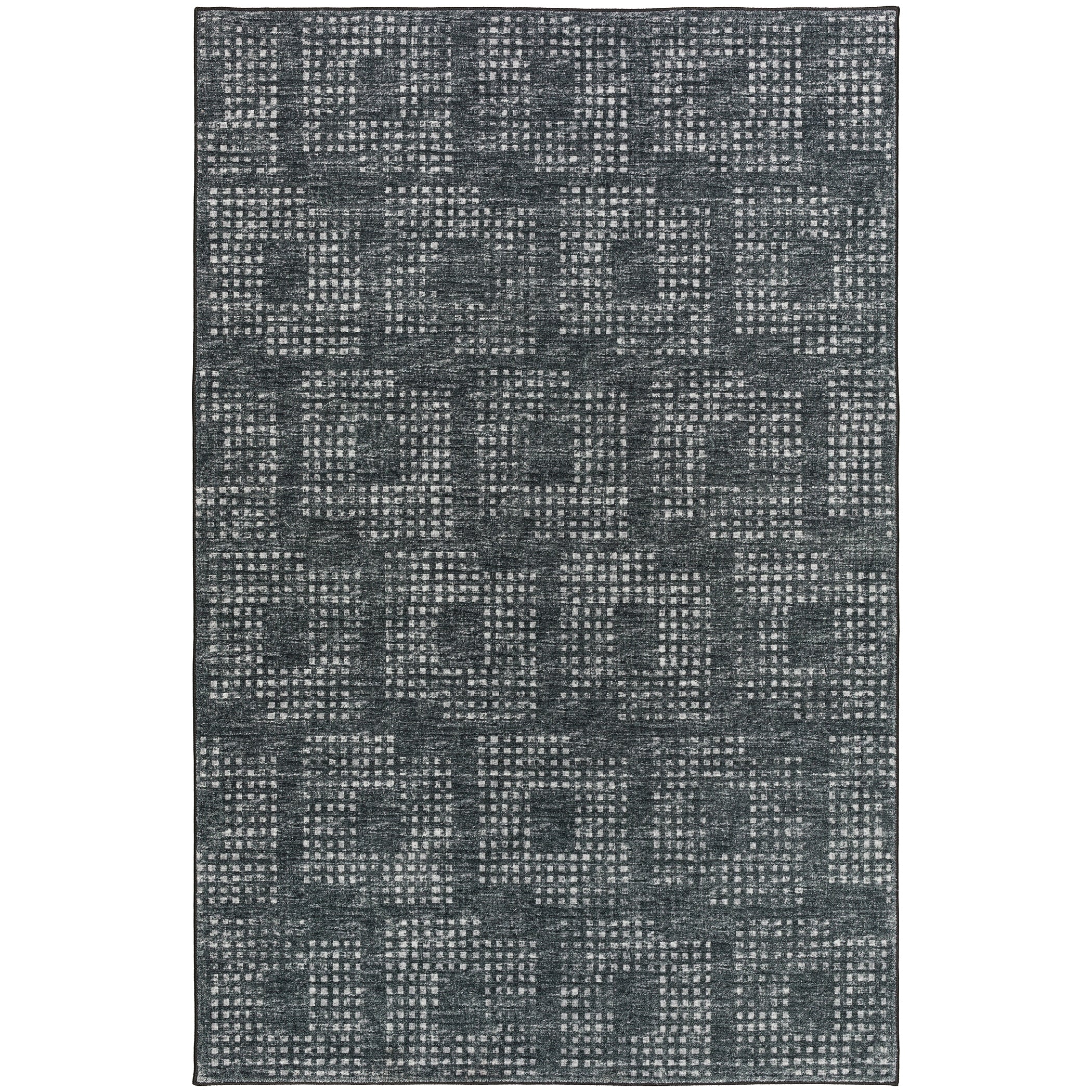 Indoor/Outdoor Transitional DA1 Midnight Black Rug 3' x 5' #shape_Rectangle