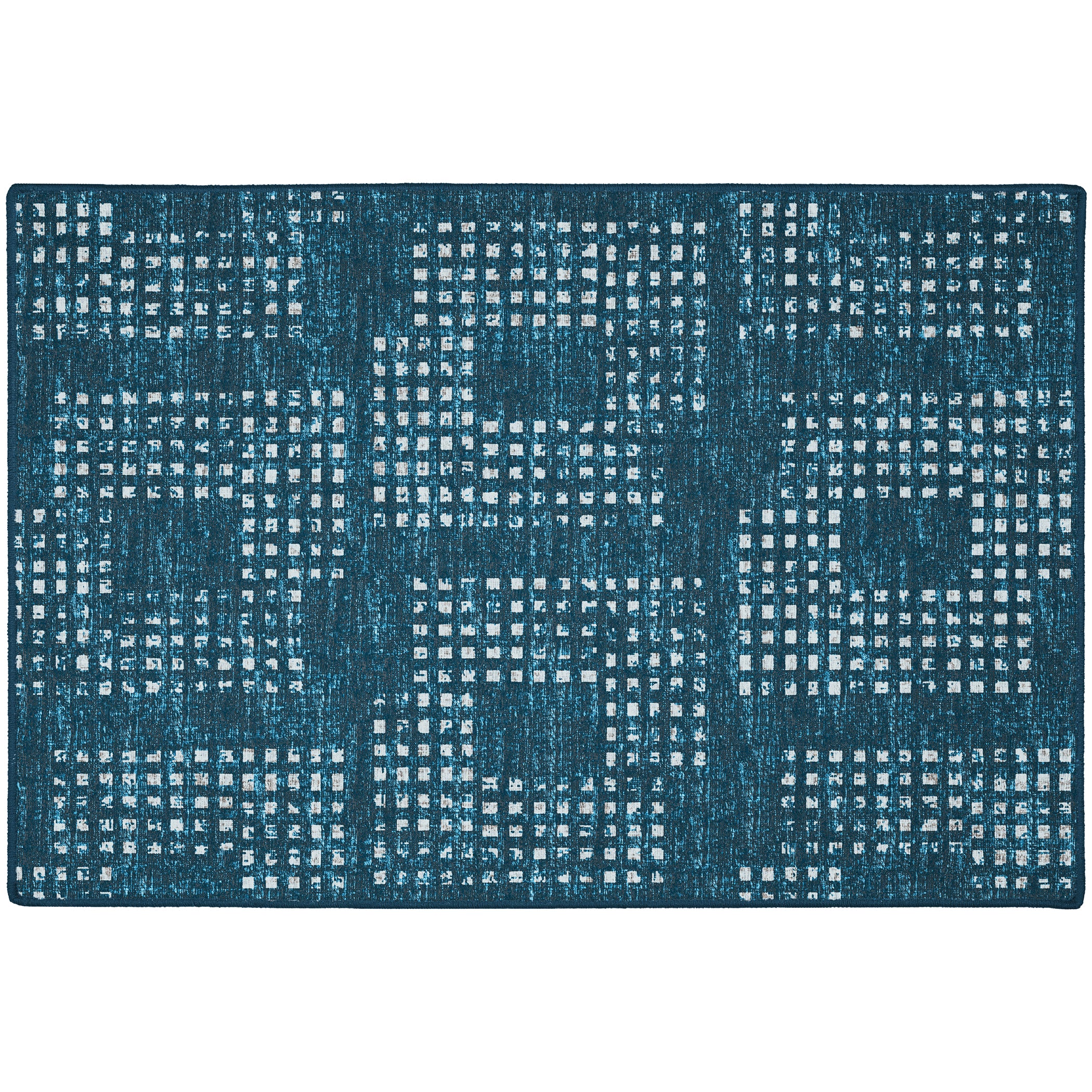 Indoor/Outdoor Transitional DA1 Navy Blue Rug 2' x 3' #shape_Rectangle