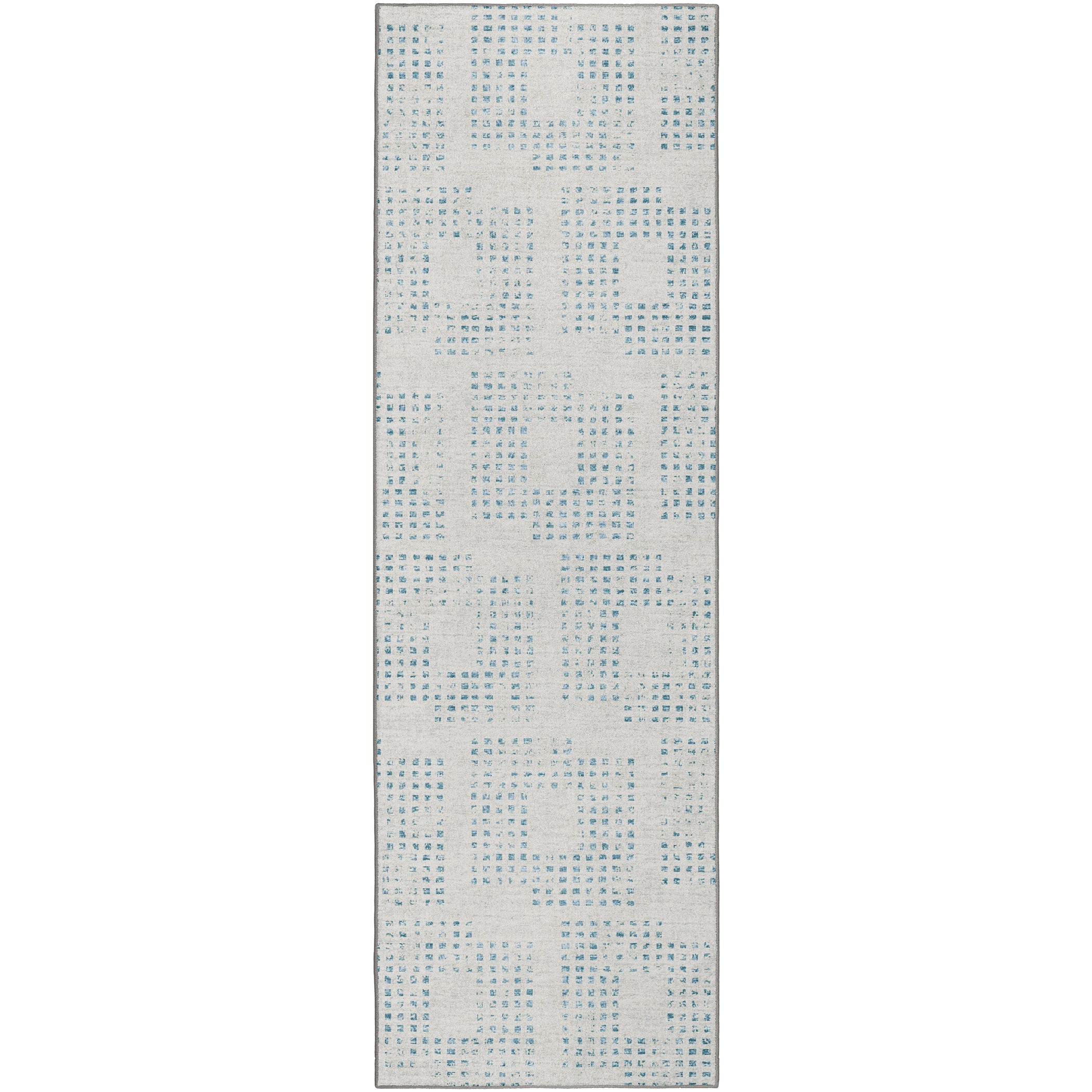 Indoor/Outdoor Transitional DA1 Tin Gray Rug 2'6" x 10' #shape_Runner