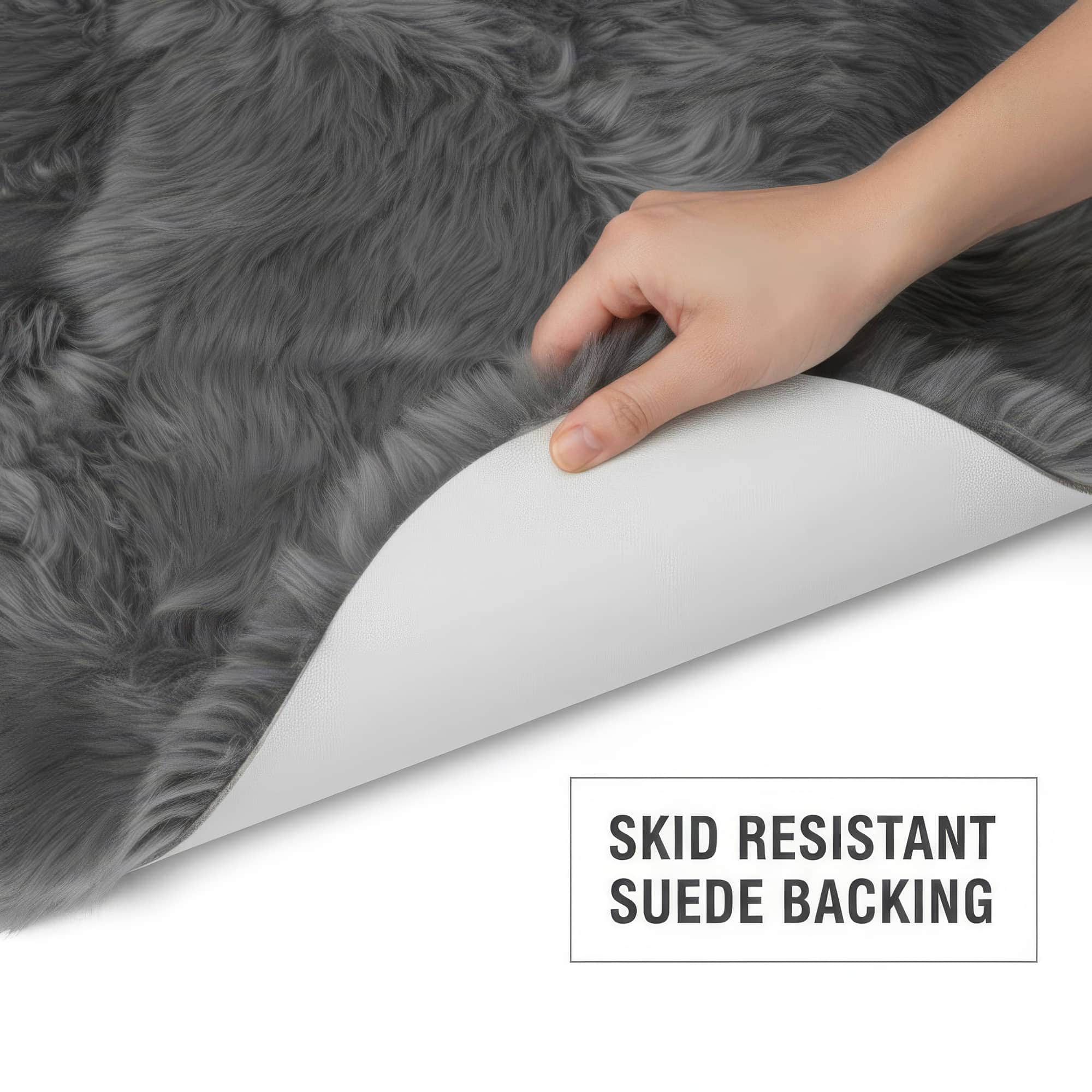 Natural Gray Sheepskin Rug Shearling Fur Pelt - Ethically Sourced - Oeko Tex Certified
