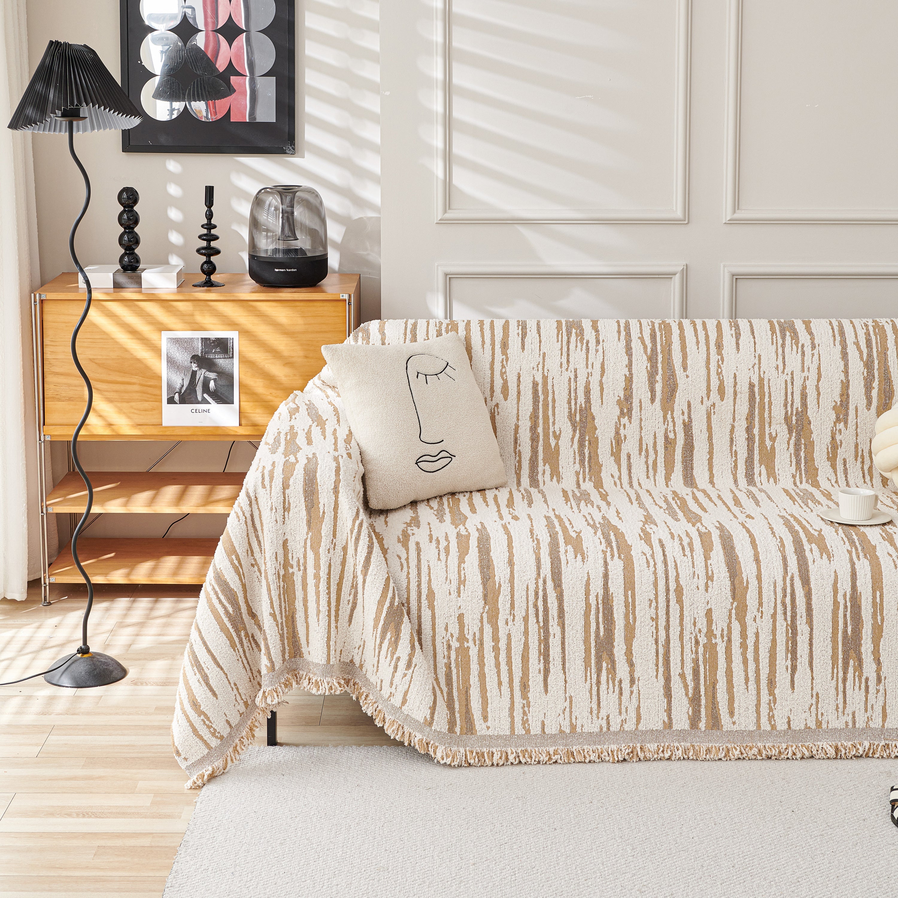 Reversible Sofa Throw Blanket, Couch Cover Sofa Slipcover for Most Shape Sofas