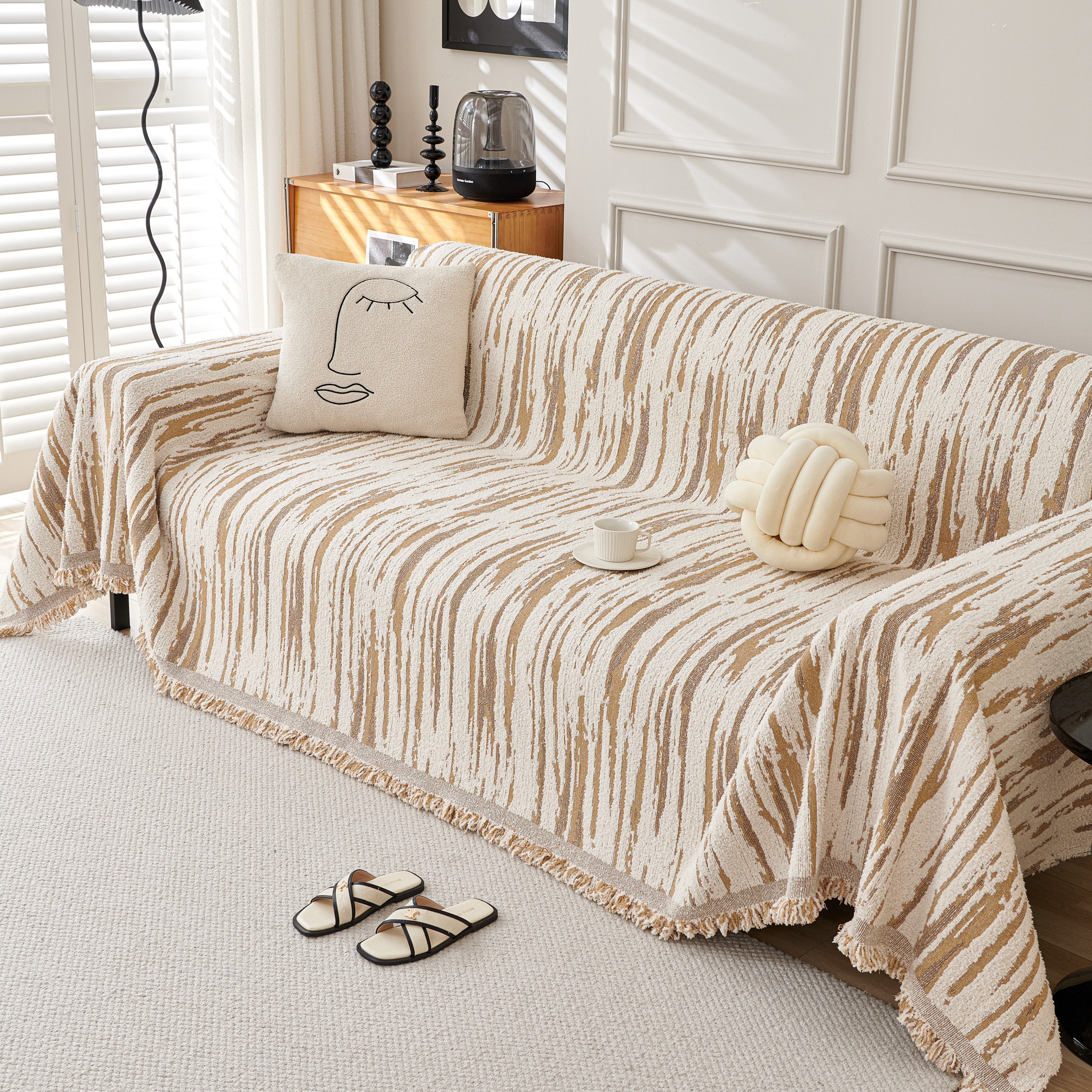 Reversible Sofa Throw Blanket, Couch Cover Sofa Slipcover for Most Shape Sofas