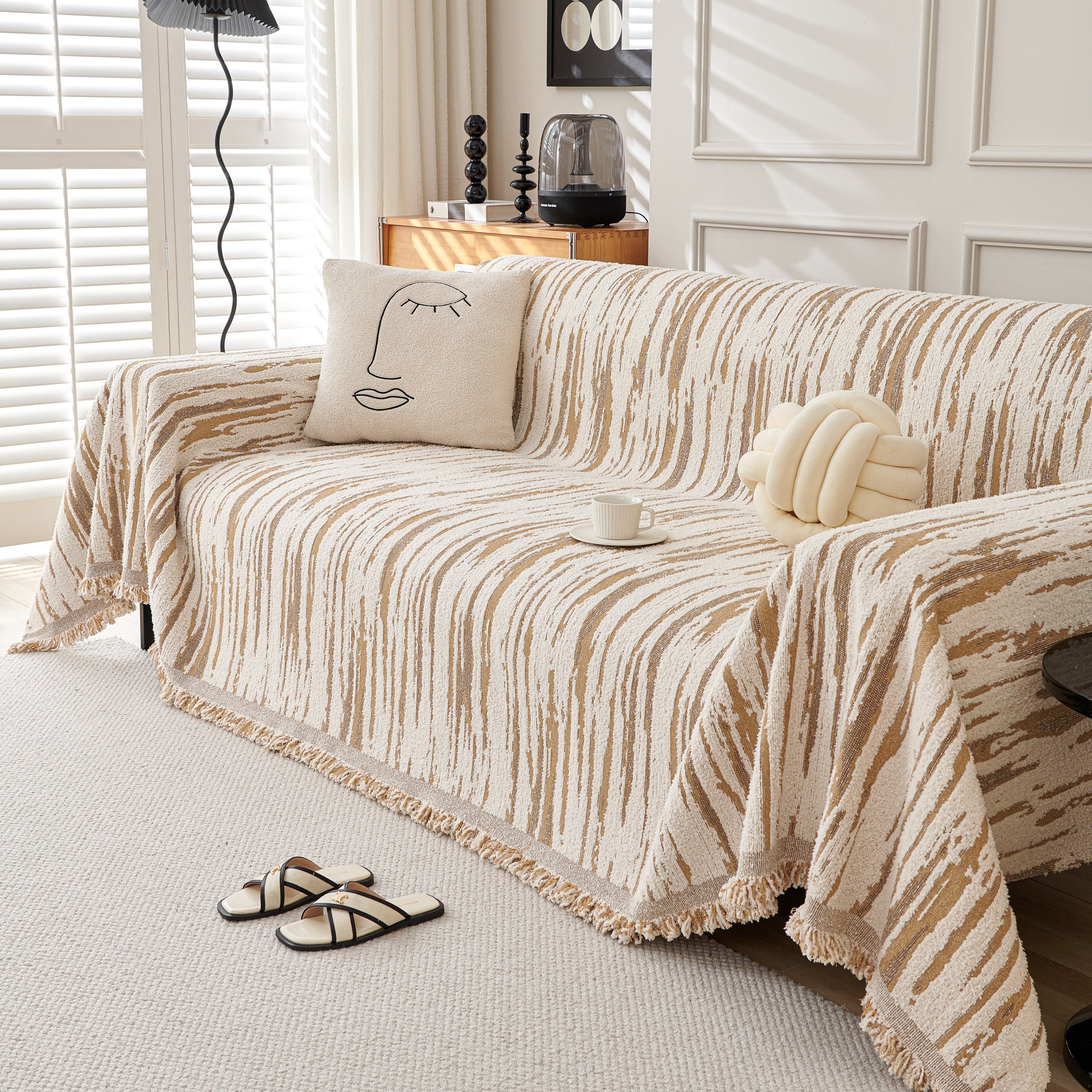 Reversible Sofa Throw Blanket, Couch Cover Sofa Slipcover for Most Shape Sofas