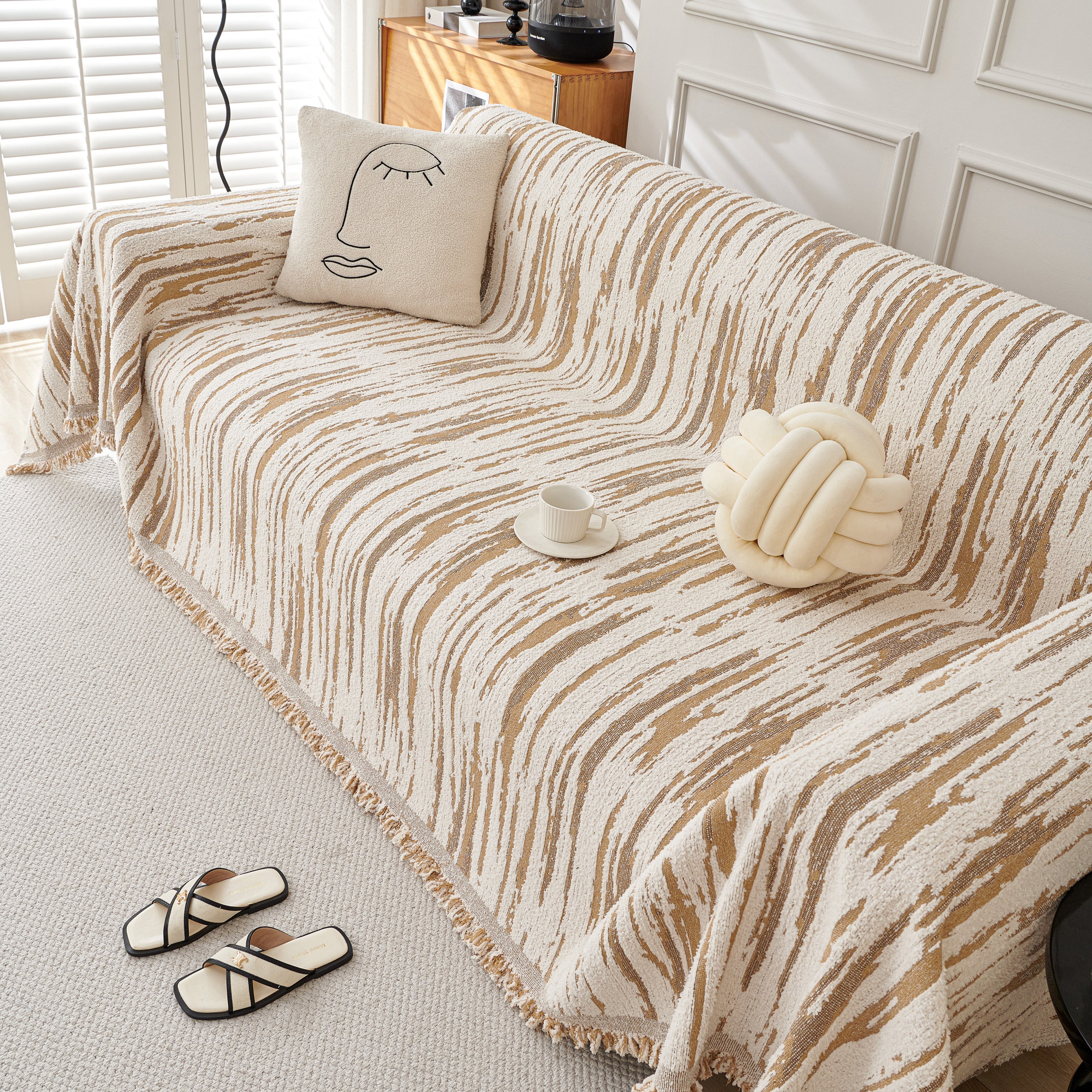 Reversible Sofa Throw Blanket, Couch Cover Sofa Slipcover for Most Shape Sofas