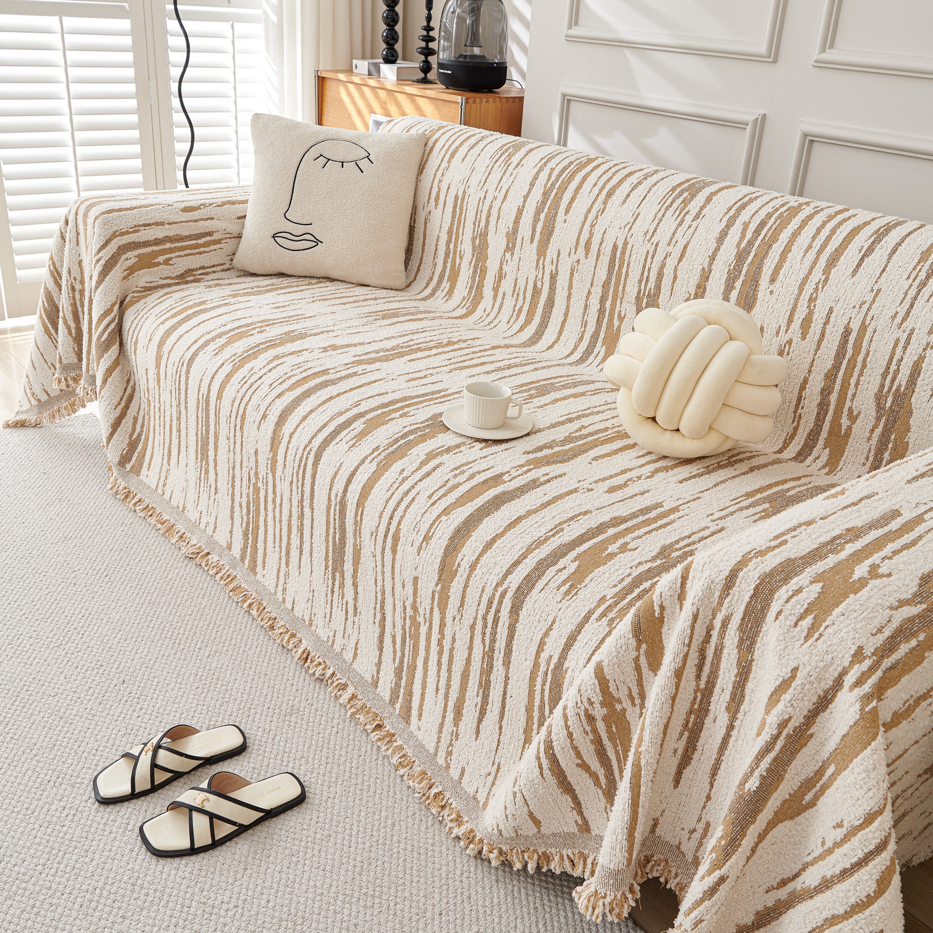 Reversible Sofa Throw Blanket, Couch Cover Sofa Slipcover for Most Shape Sofas