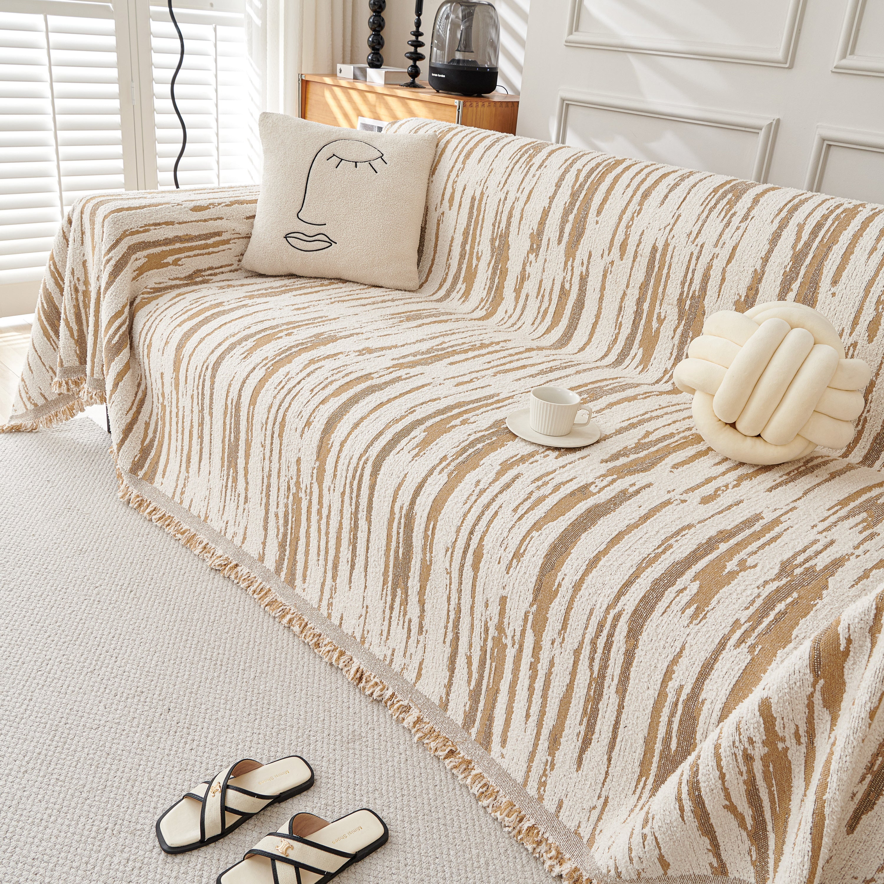 Reversible Sofa Throw Blanket, Couch Cover Sofa Slipcover for Most Shape Sofas