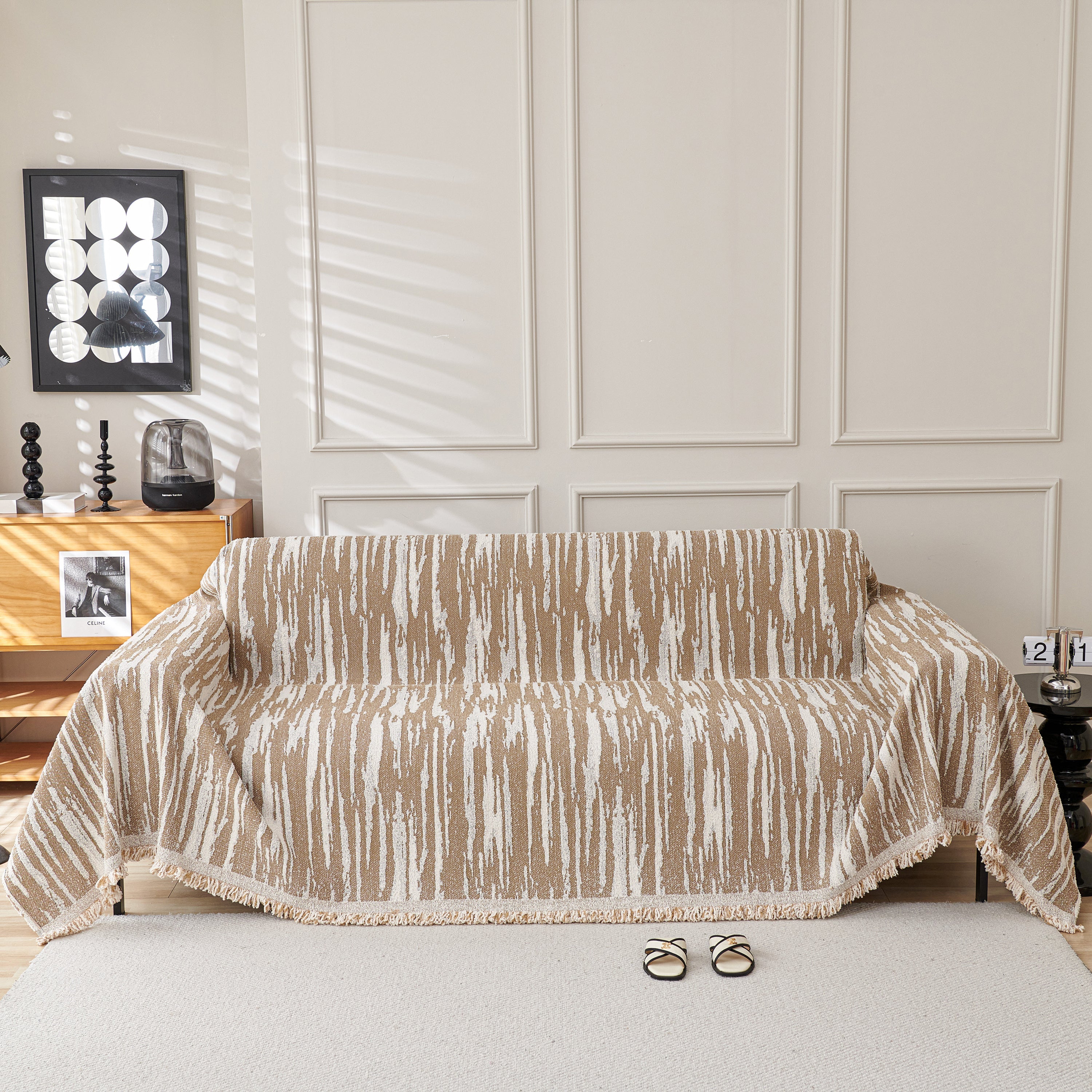 Reversible Sofa Throw Blanket, Couch Cover Sofa Slipcover for Most Shape Sofas