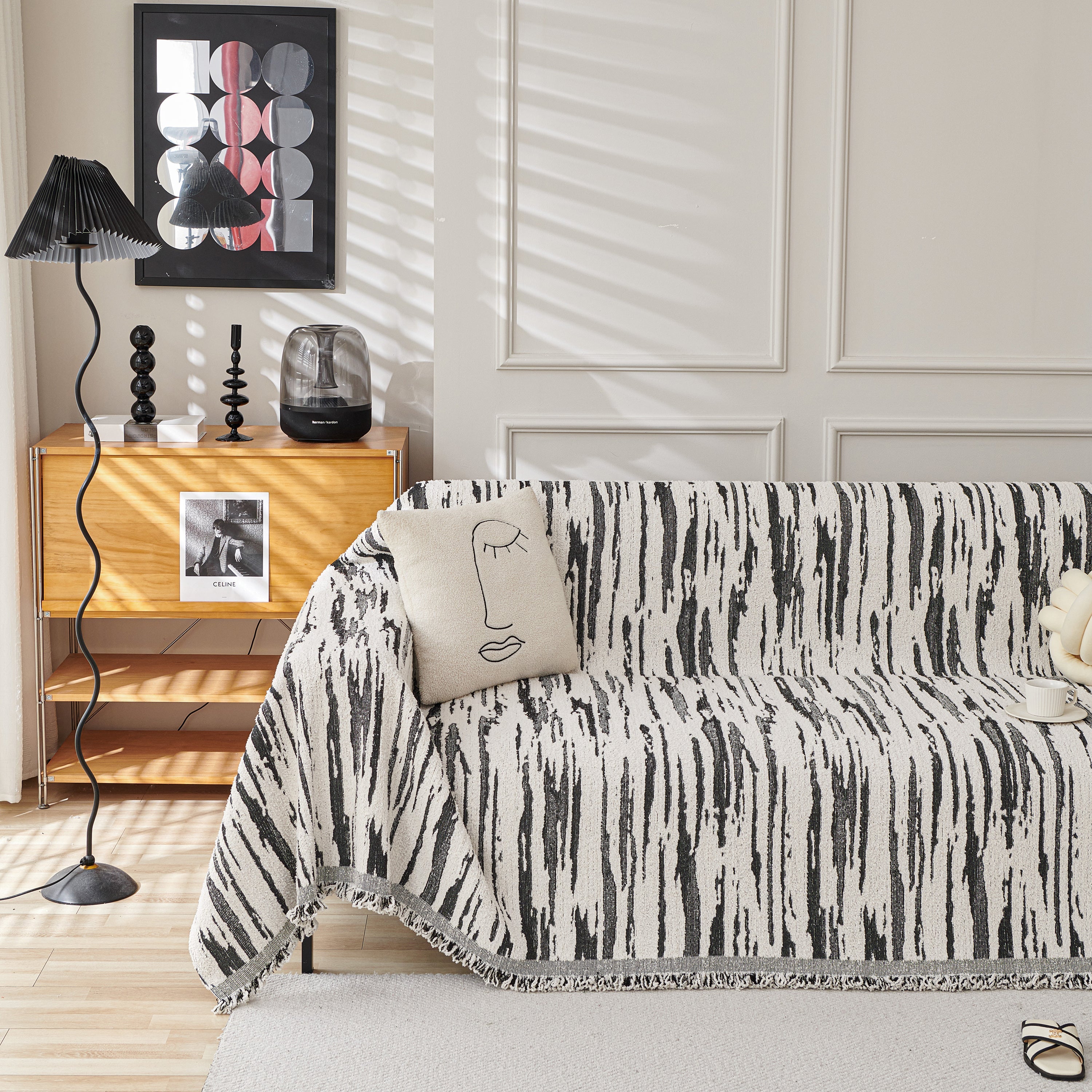 Reversible Sofa Throw Blanket, Couch Cover Sofa Slipcover for Most Shape Sofas