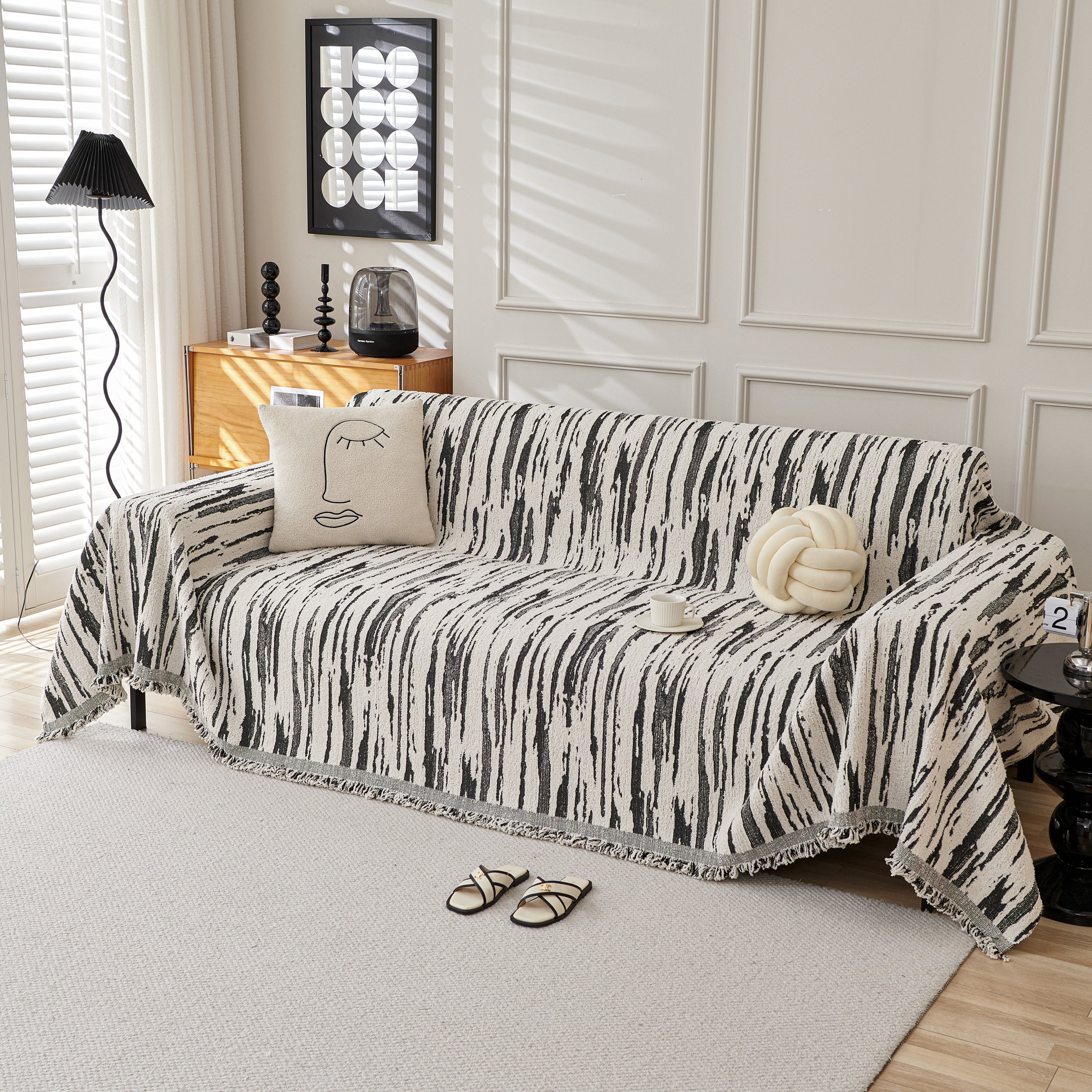 Reversible Sofa Throw Blanket, Couch Cover Sofa Slipcover for Most Shape Sofas