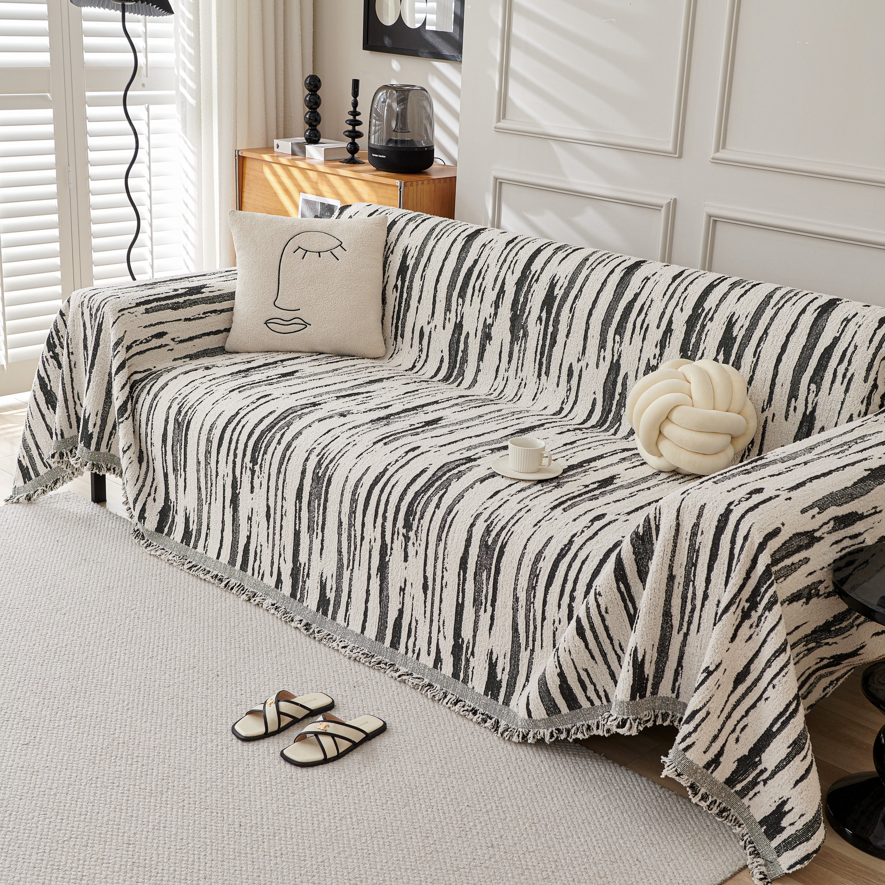 Reversible Sofa Throw Blanket, Couch Cover Sofa Slipcover for Most Shape Sofas