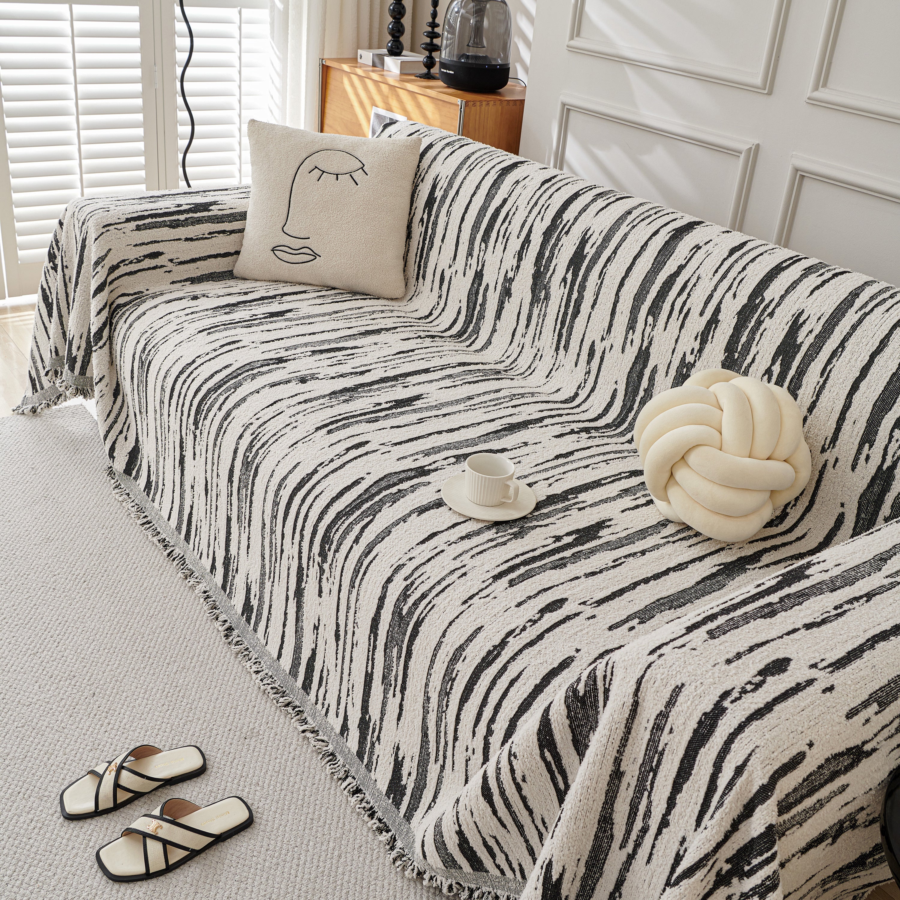 Reversible Sofa Throw Blanket, Couch Cover Sofa Slipcover for Most Shape Sofas