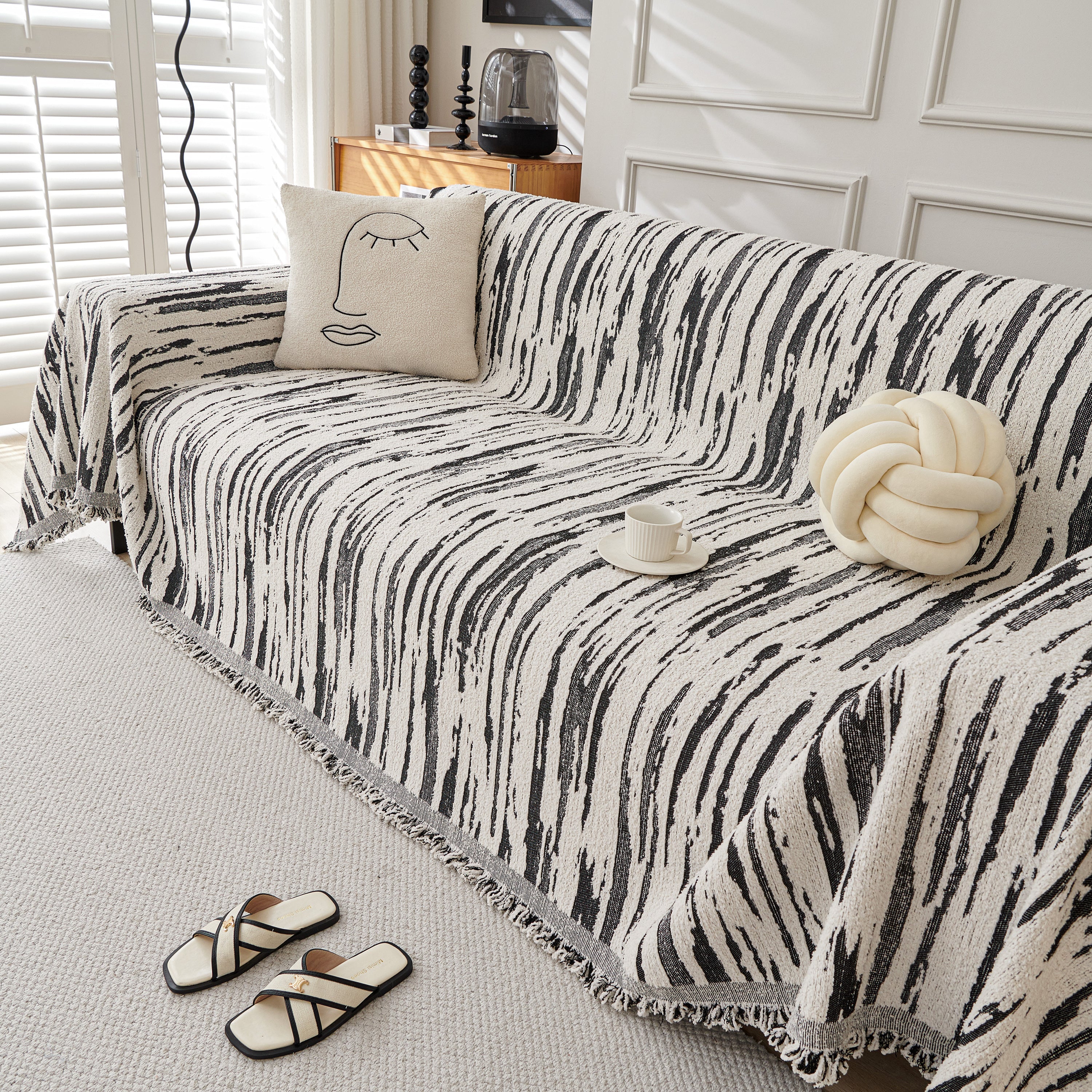 Reversible Sofa Throw Blanket, Couch Cover Sofa Slipcover for Most Shape Sofas