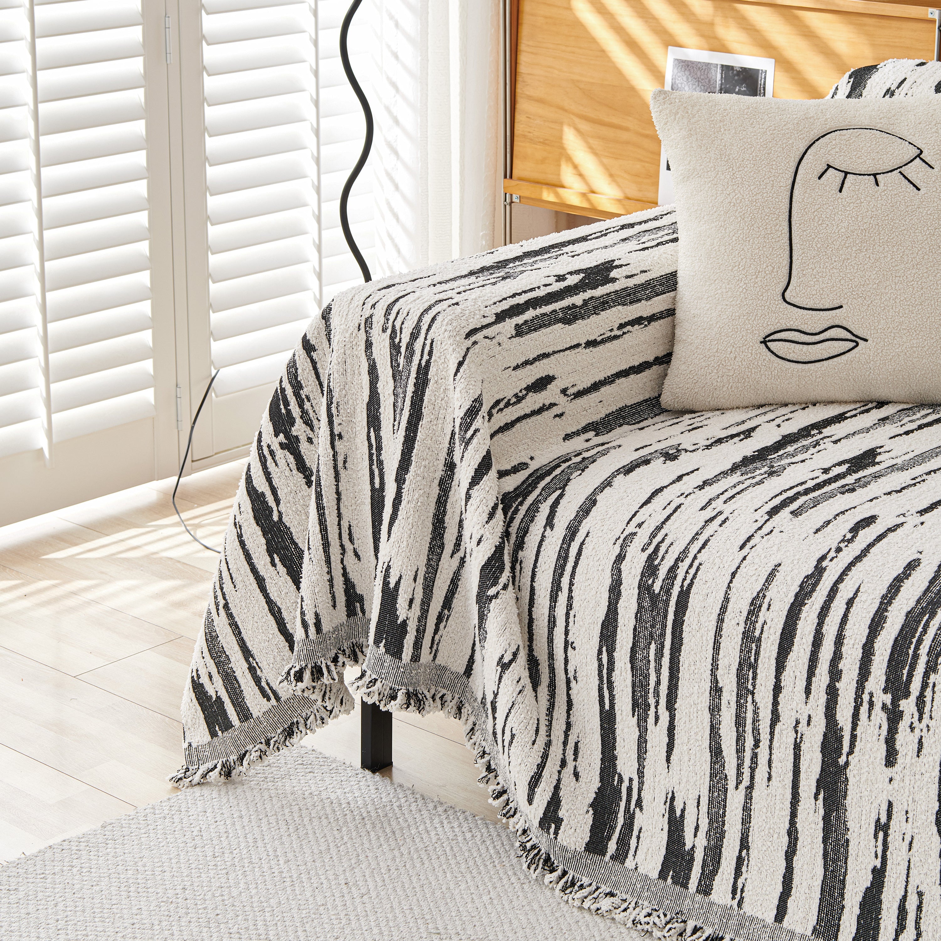 Reversible Sofa Throw Blanket, Couch Cover Sofa Slipcover for Most Shape Sofas