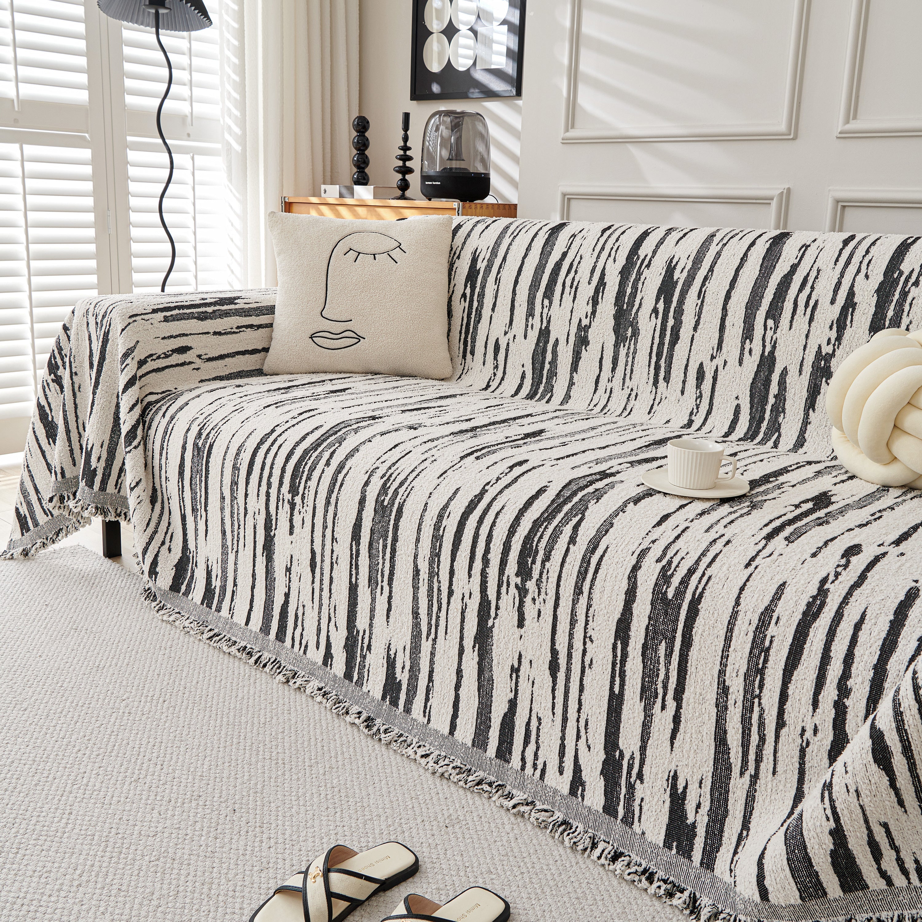 Reversible Sofa Throw Blanket, Couch Cover Sofa Slipcover for Most Shape Sofas