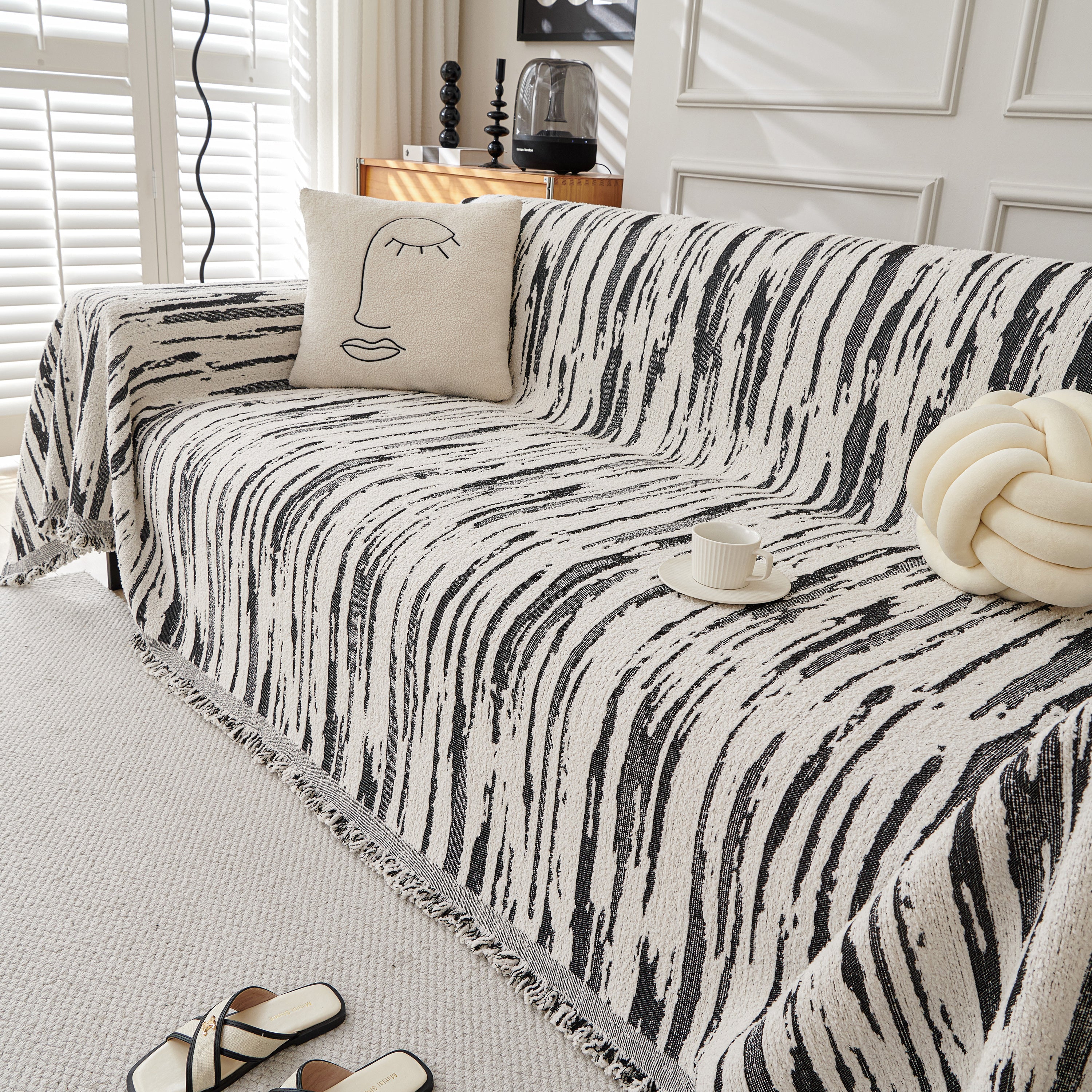 Reversible Sofa Throw Blanket, Couch Cover Sofa Slipcover for Most Shape Sofas