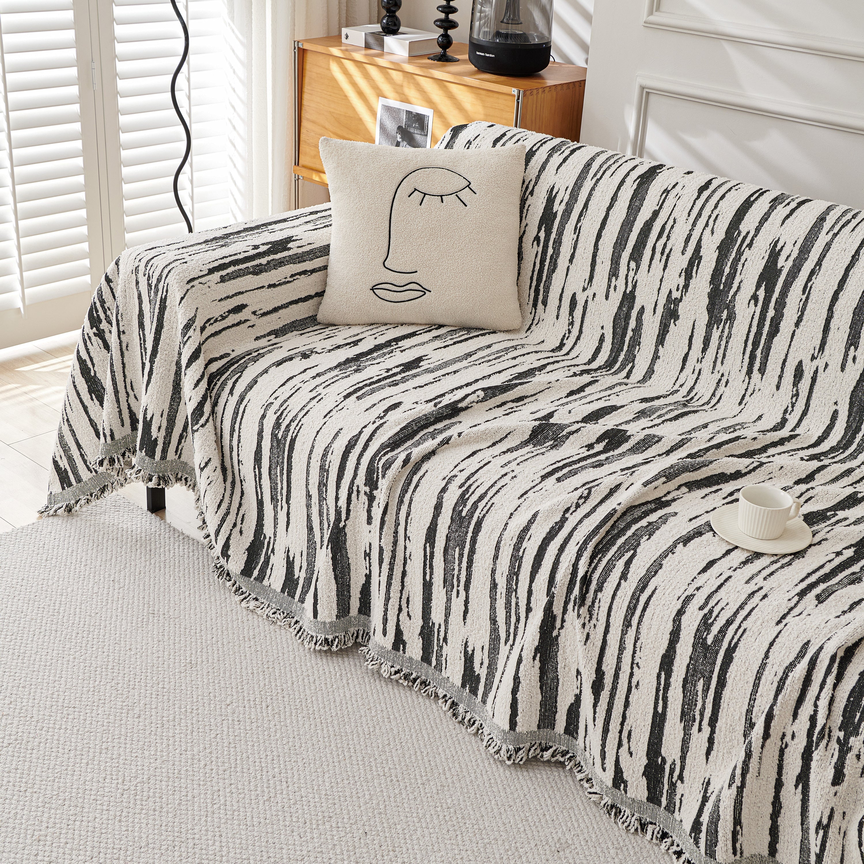 Reversible Sofa Throw Blanket, Couch Cover Sofa Slipcover for Most Shape Sofas