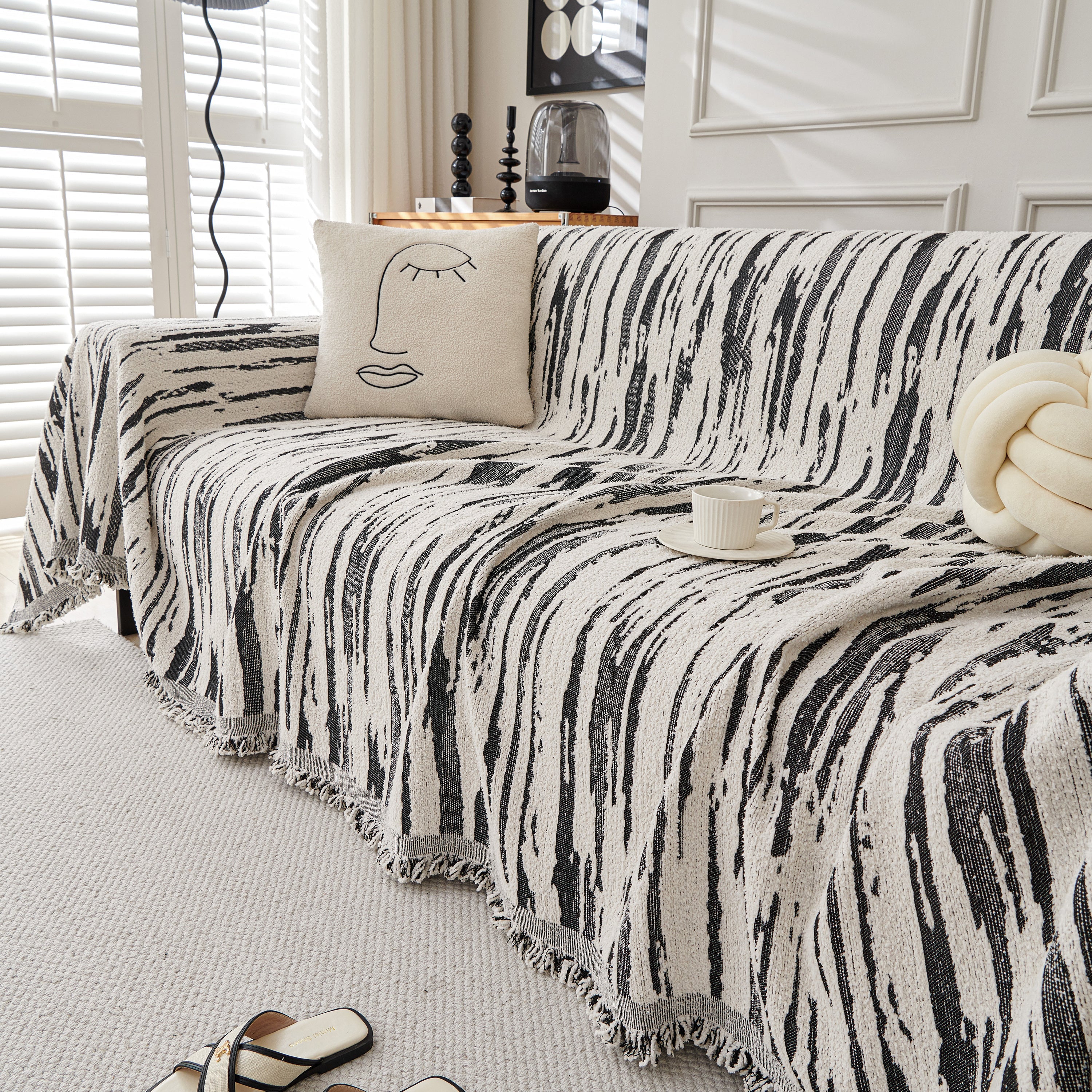 Reversible Sofa Throw Blanket, Couch Cover Sofa Slipcover for Most Shape Sofas