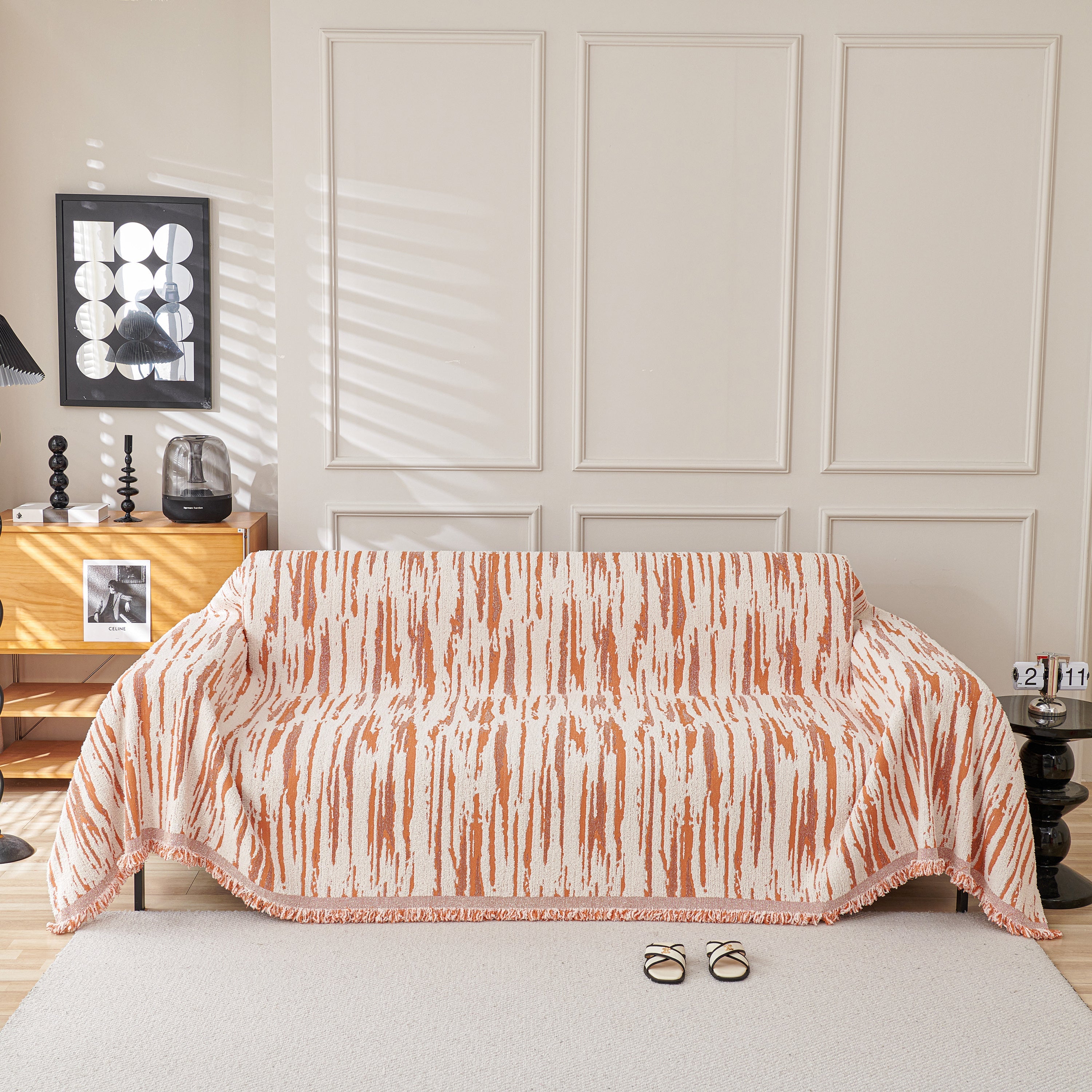 Reversible Sofa Throw Blanket, Couch Cover Sofa Slipcover for Most Shape Sofas