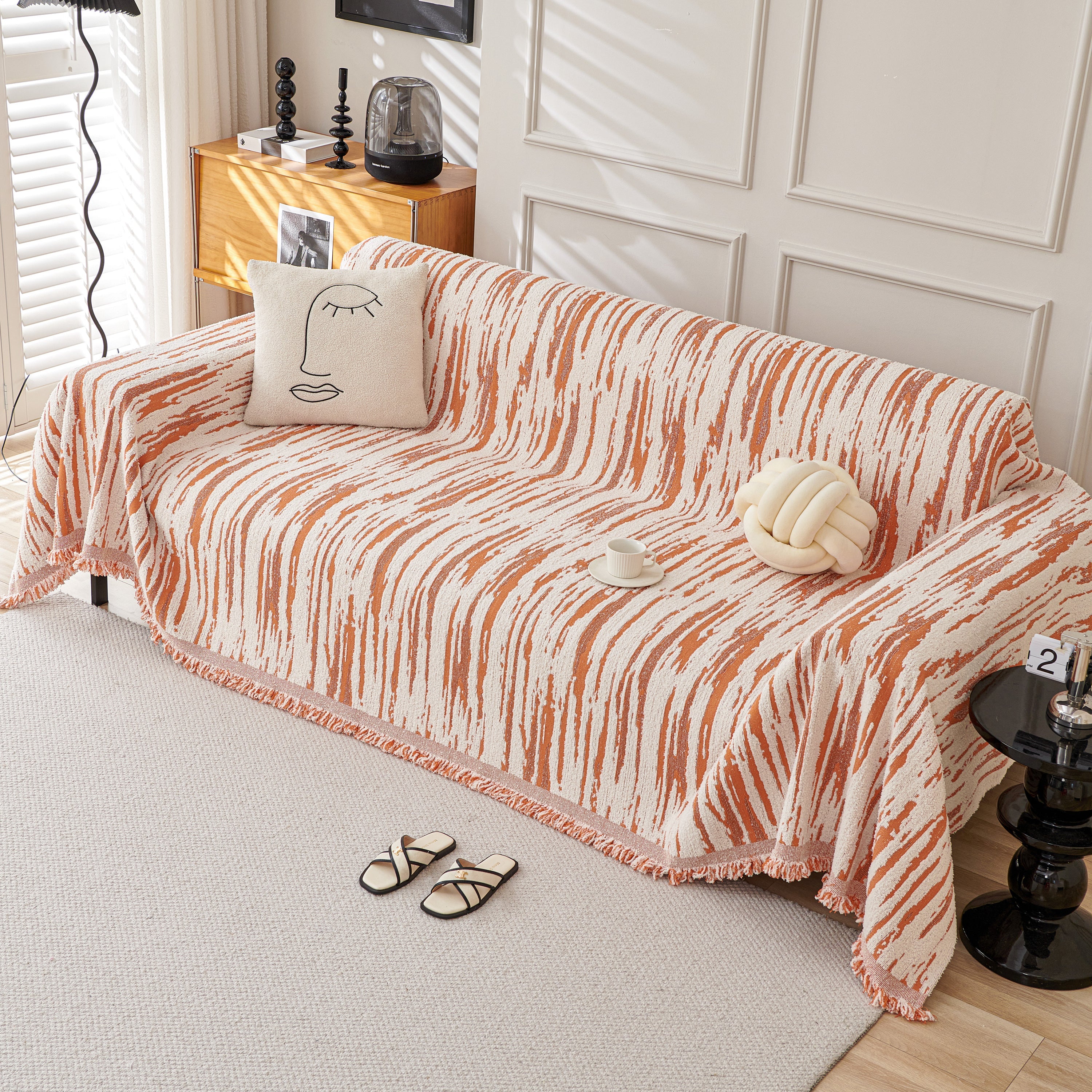 Reversible Sofa Throw Blanket, Couch Cover Sofa Slipcover for Most Shape Sofas