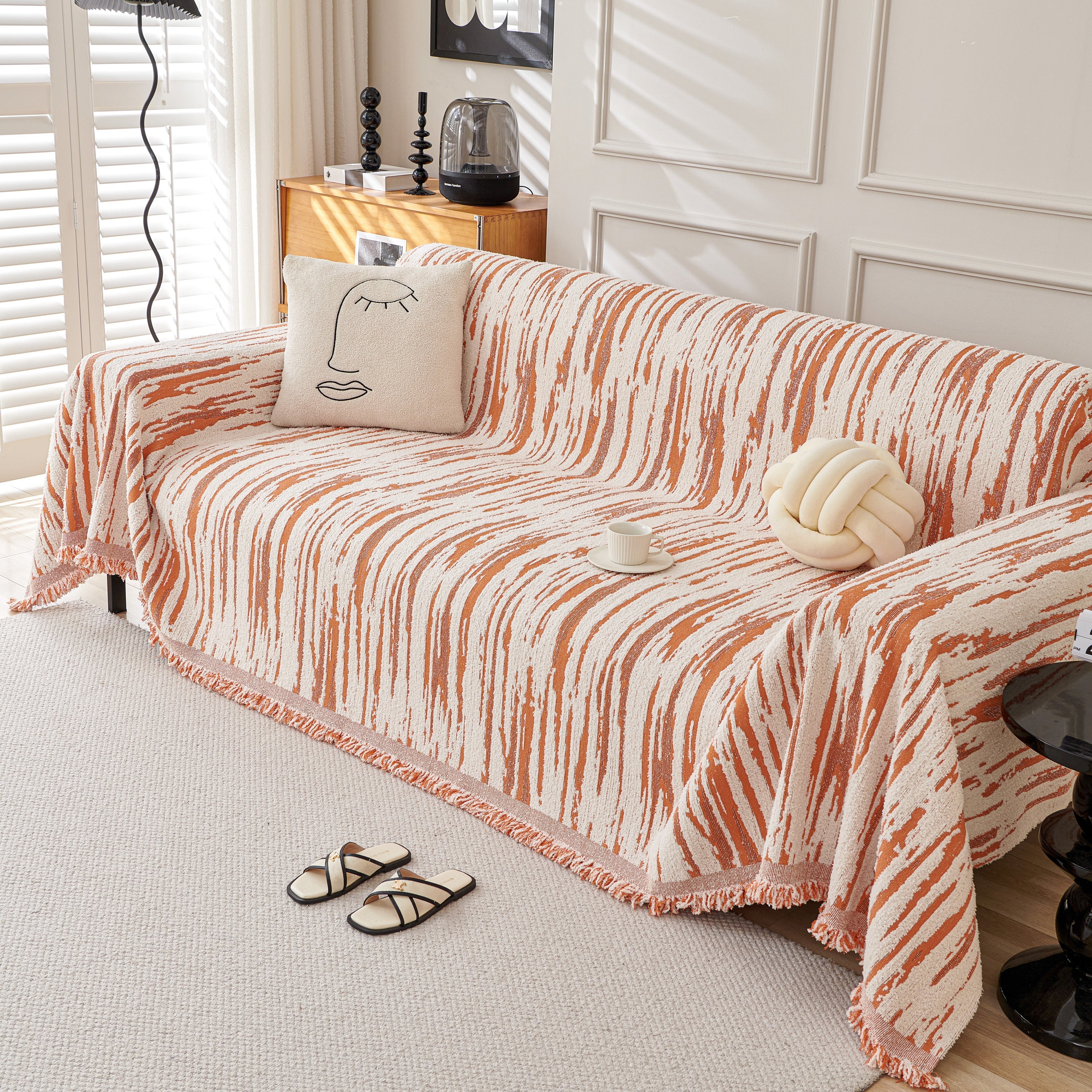 Reversible Sofa Throw Blanket, Couch Cover Sofa Slipcover for Most Shape Sofas