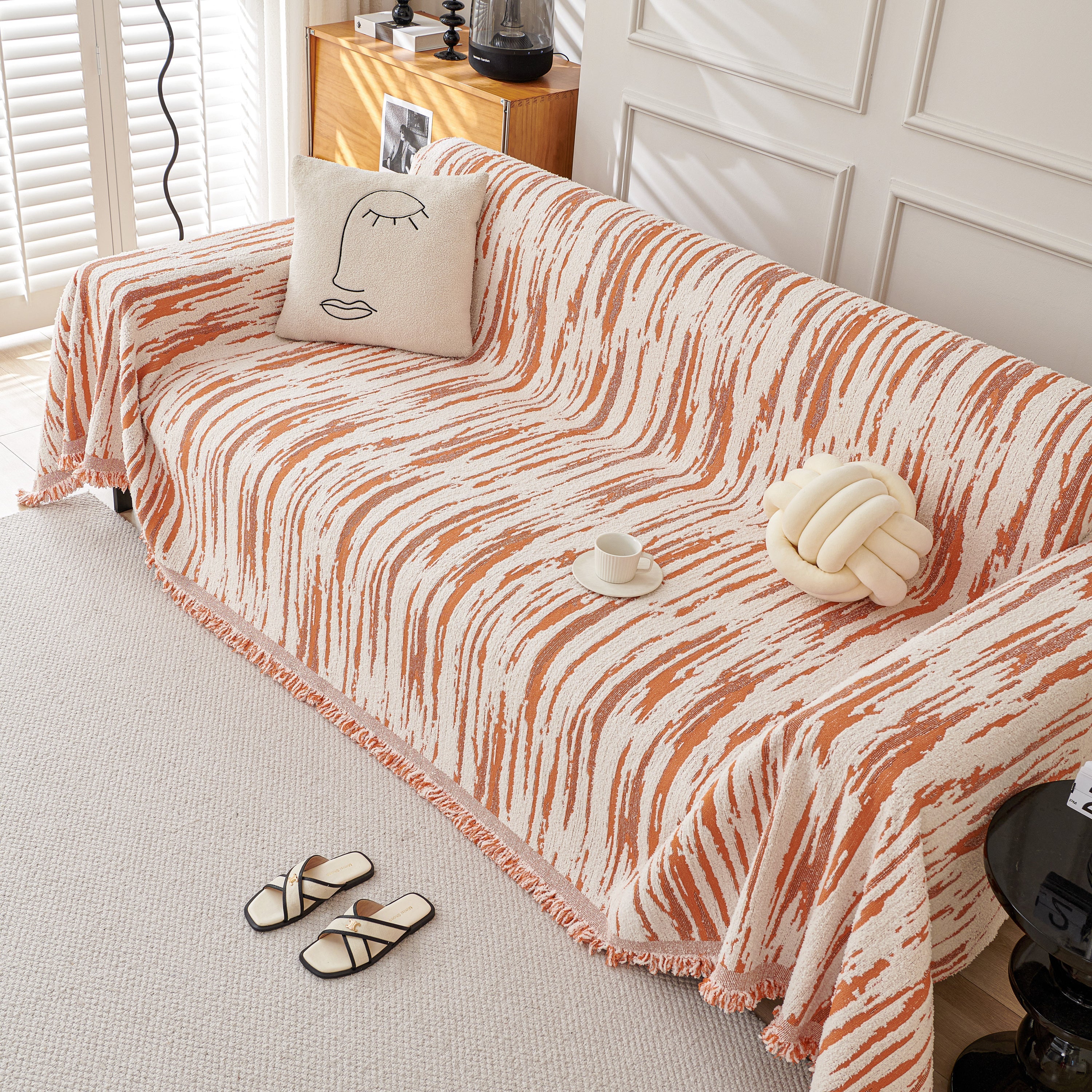 Reversible Sofa Throw Blanket, Couch Cover Sofa Slipcover for Most Shape Sofas