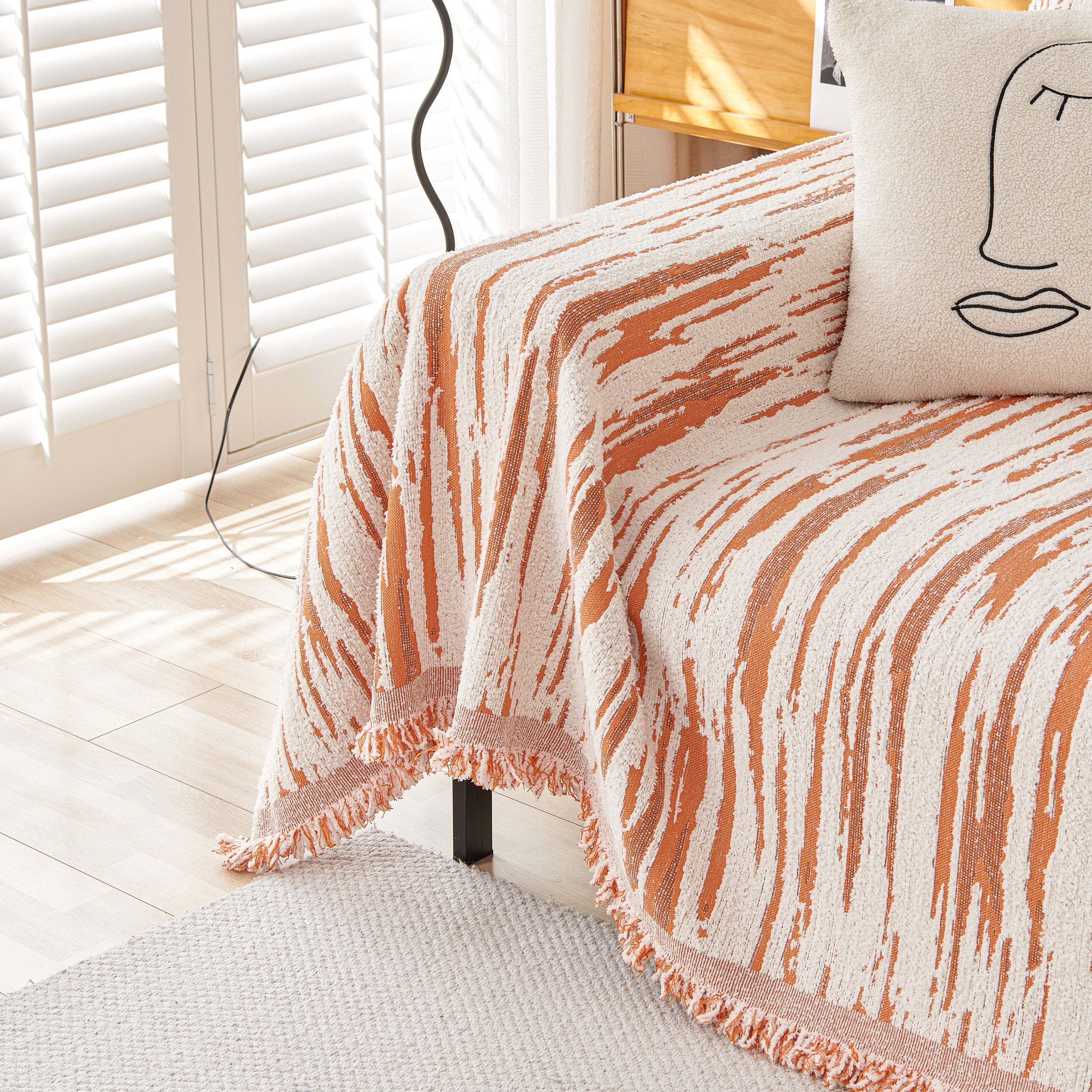 Reversible Sofa Throw Blanket, Couch Cover Sofa Slipcover for Most Shape Sofas