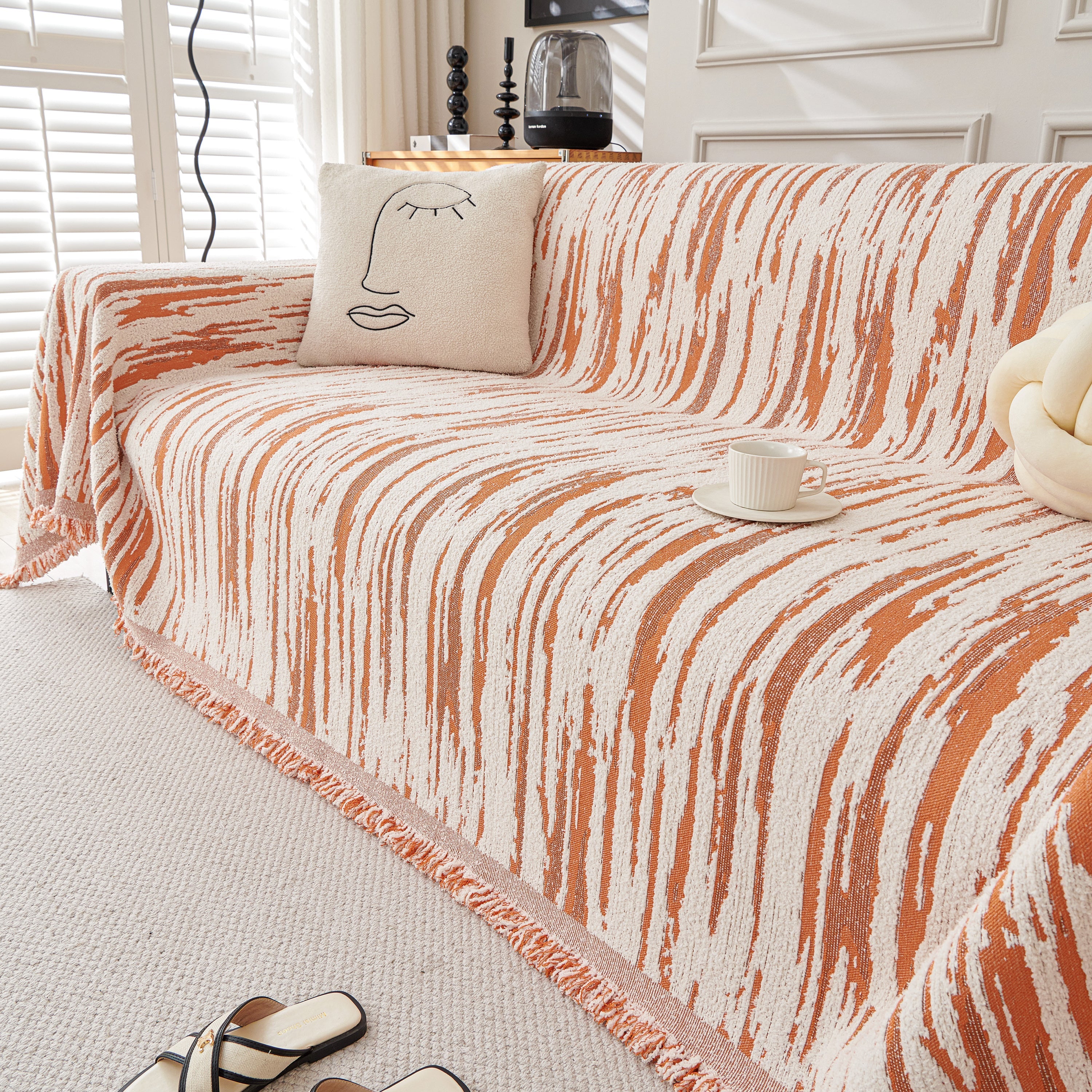 Reversible Sofa Throw Blanket, Couch Cover Sofa Slipcover for Most Shape Sofas