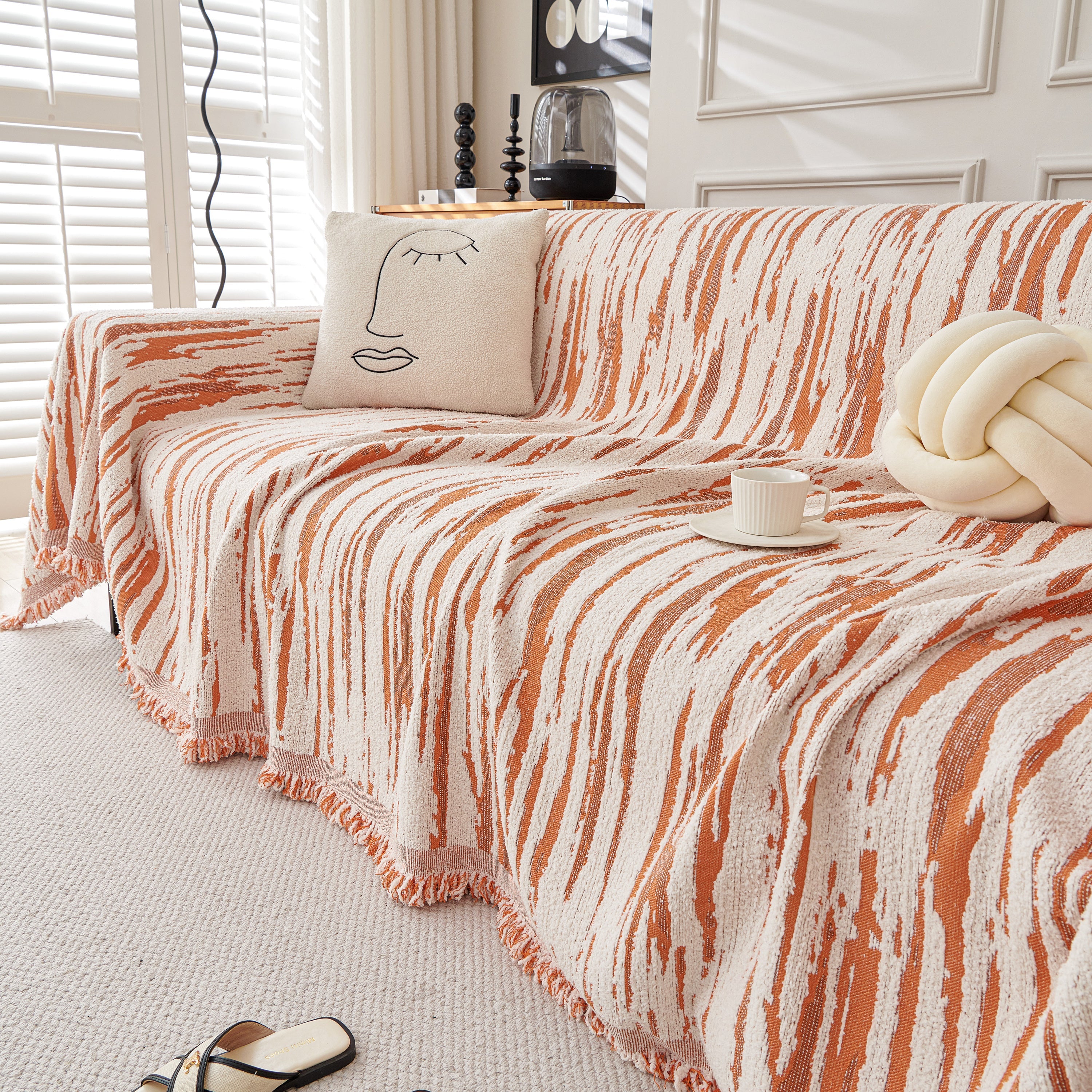 Reversible Sofa Throw Blanket, Couch Cover Sofa Slipcover for Most Shape Sofas