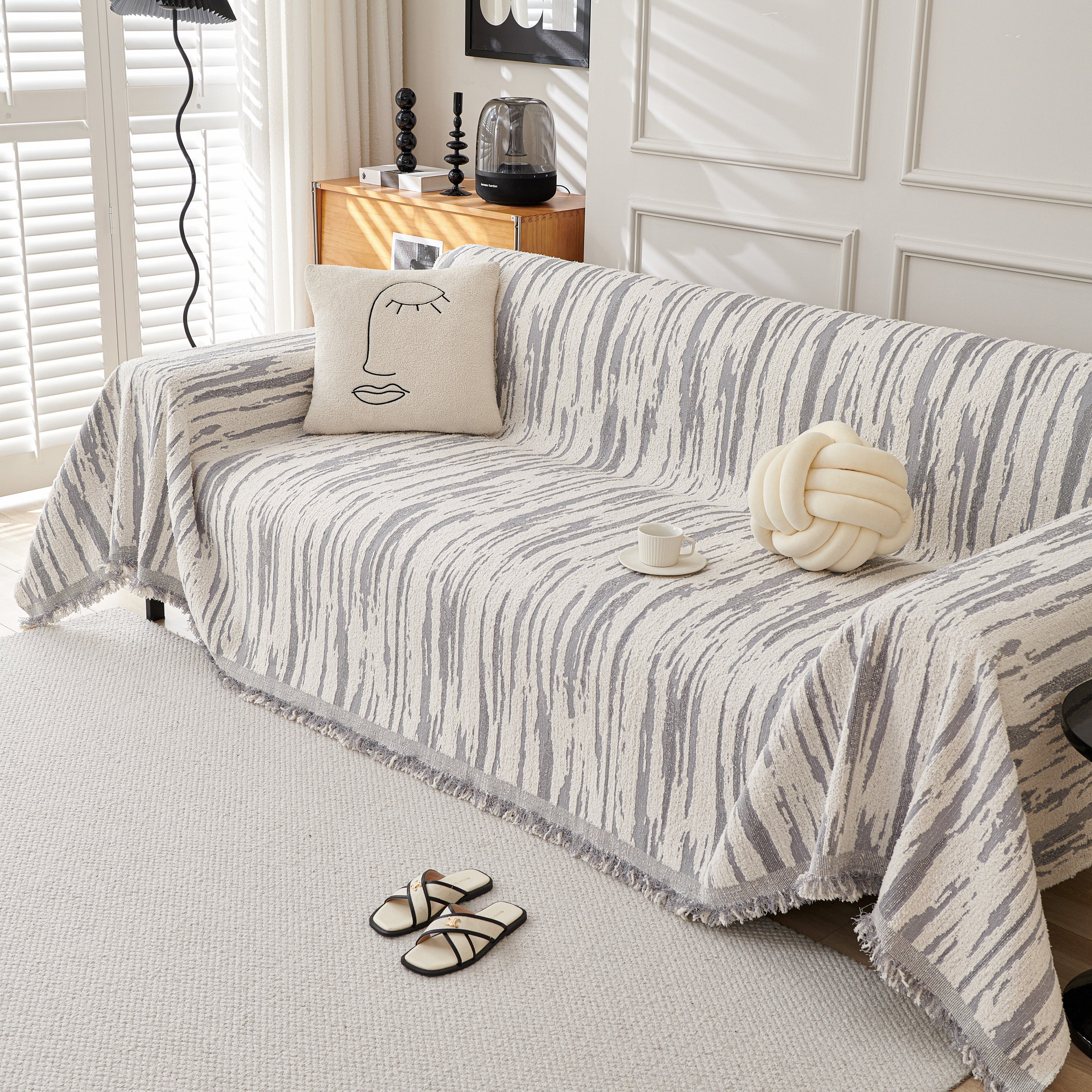 Reversible Sofa Throw Blanket, Couch Cover Sofa Slipcover for Most Shape Sofas