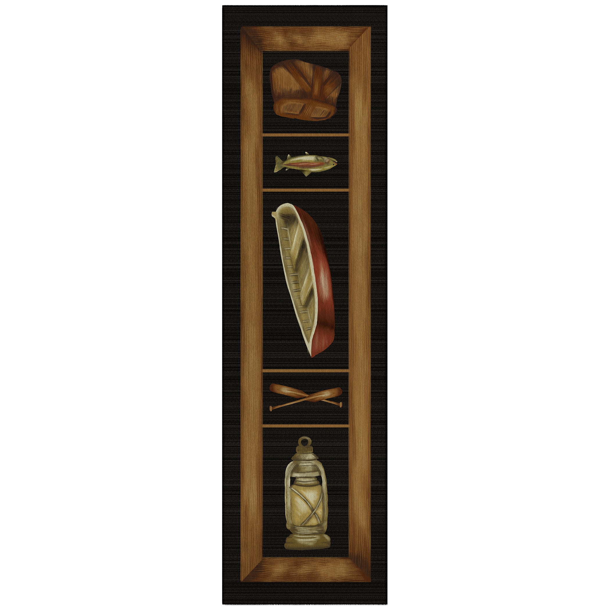 Luxury Machine Washable Indoor/Outdoor Lodge EX4 Black Rug 2'3" x 7'6" #shape_Runner