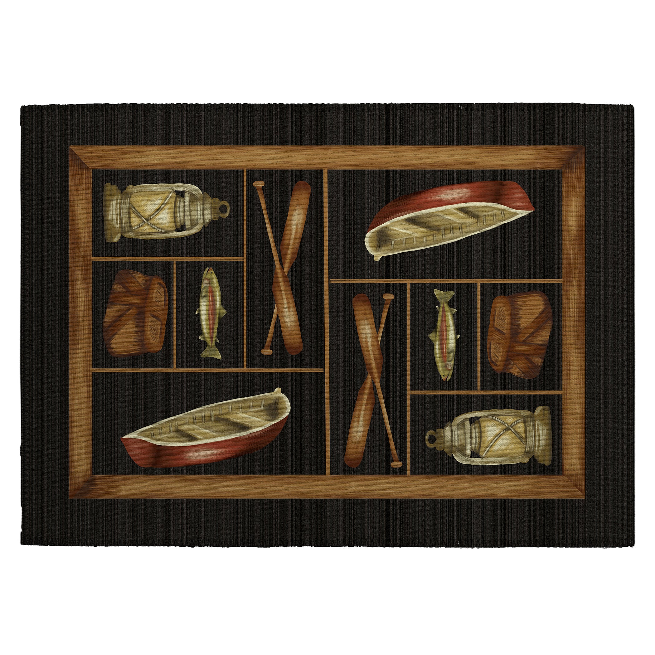 Luxury Machine Washable Indoor/Outdoor Lodge EX4 Black Rug 1'8" x 2'6" #shape_Rectangle