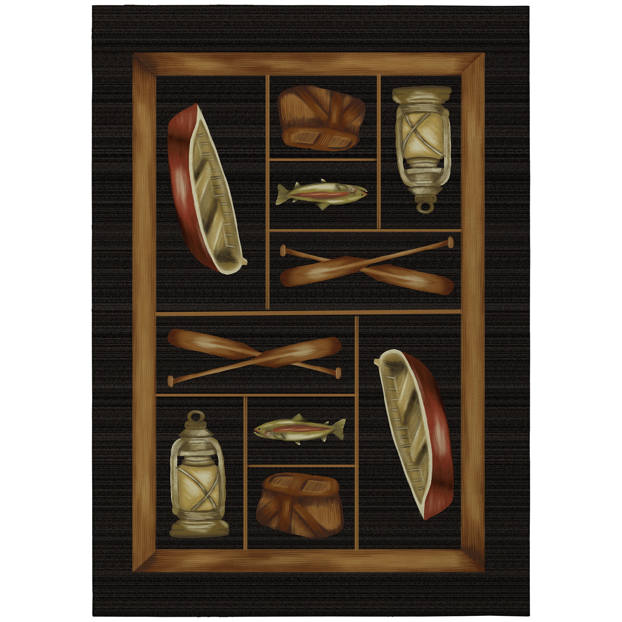 Luxury Machine Washable Indoor/Outdoor Lodge EX4 Black Rug 2'6" x 3'10" #shape_Rectangle