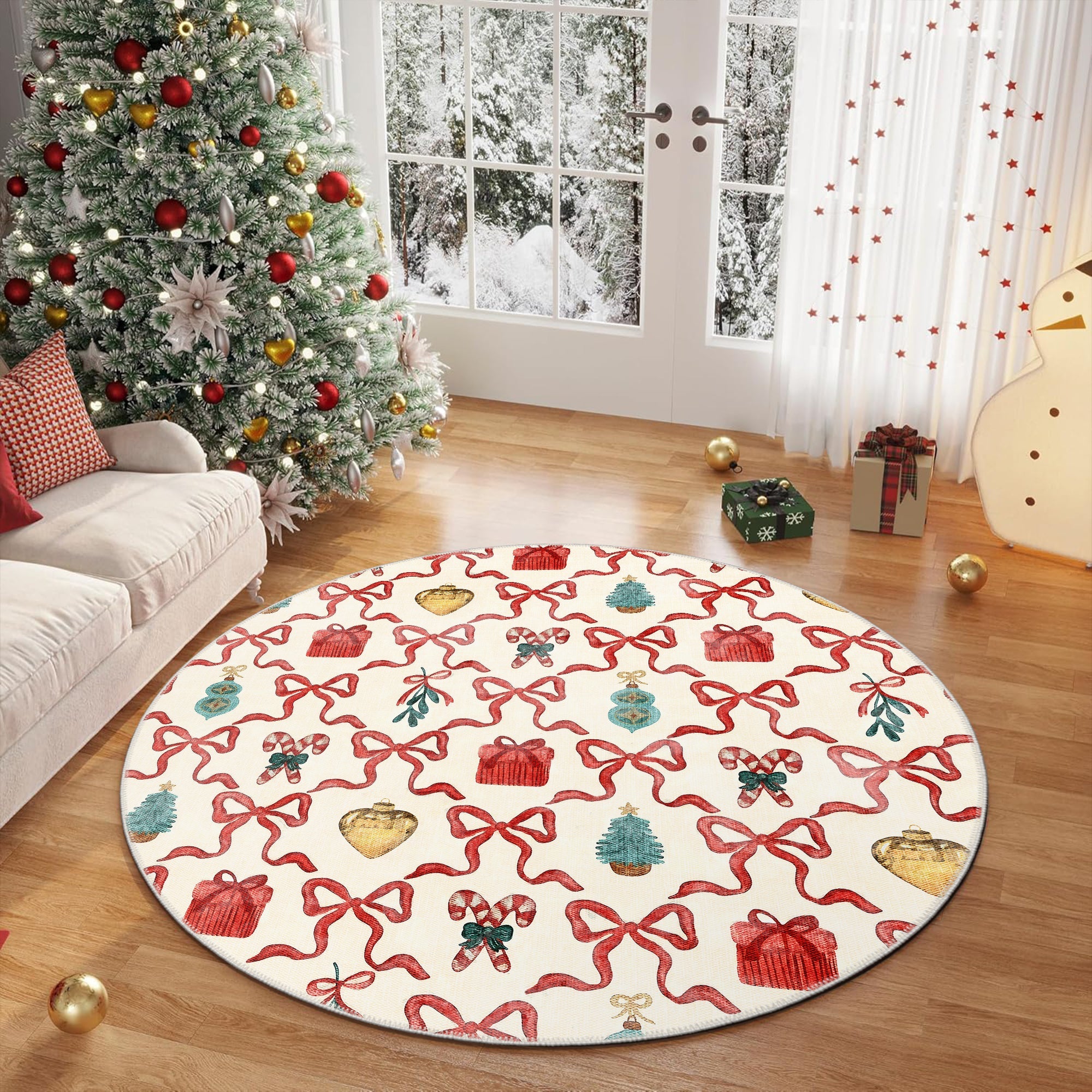 Velora Christmas Machine Washable Area Rug