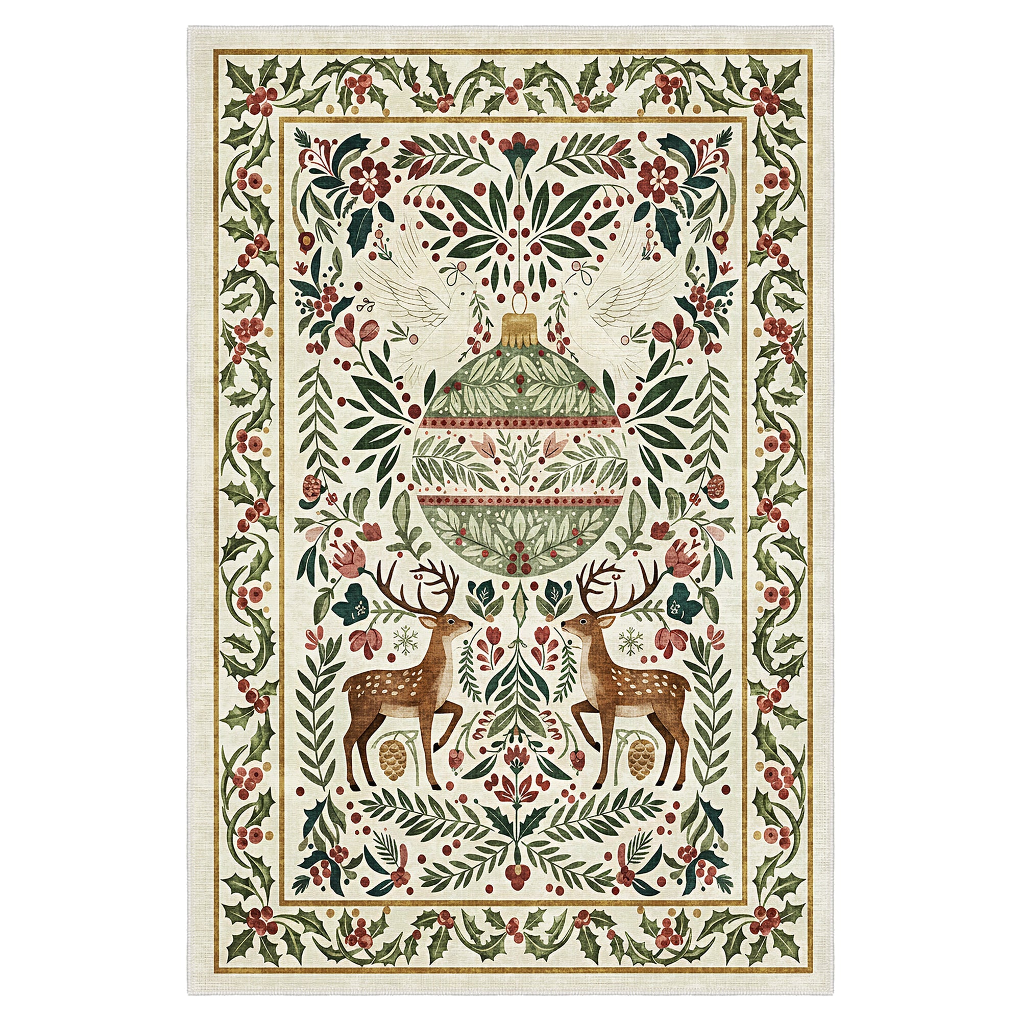 Teryna Christmas Machine Washable Area Rug