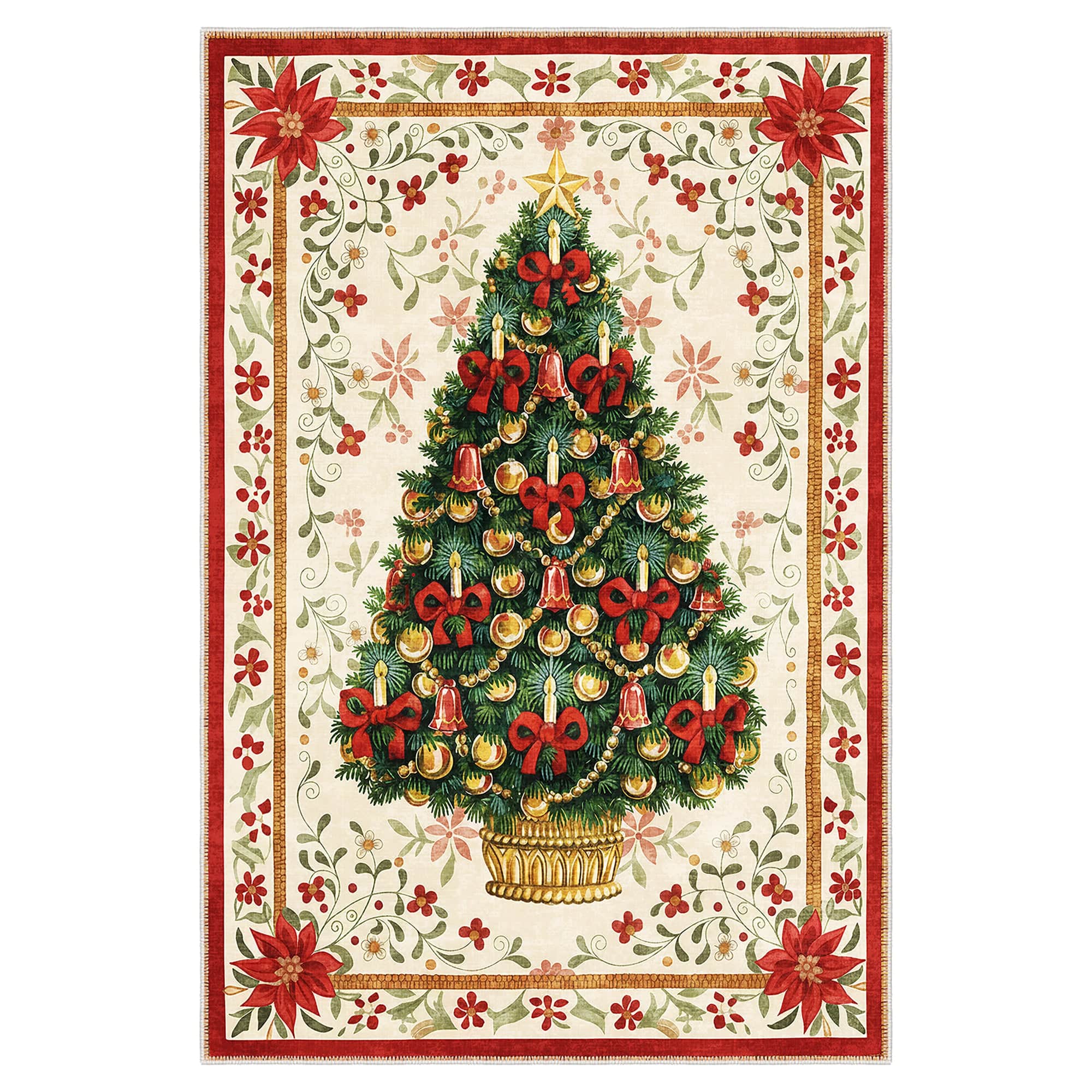 Marloen Christmas Machine Washable Area Rug