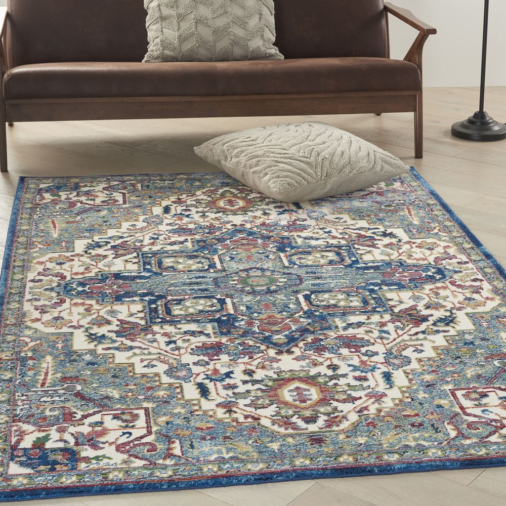 Global Vintage GLB15 Ivory Navy Rugs #color_ivory navy