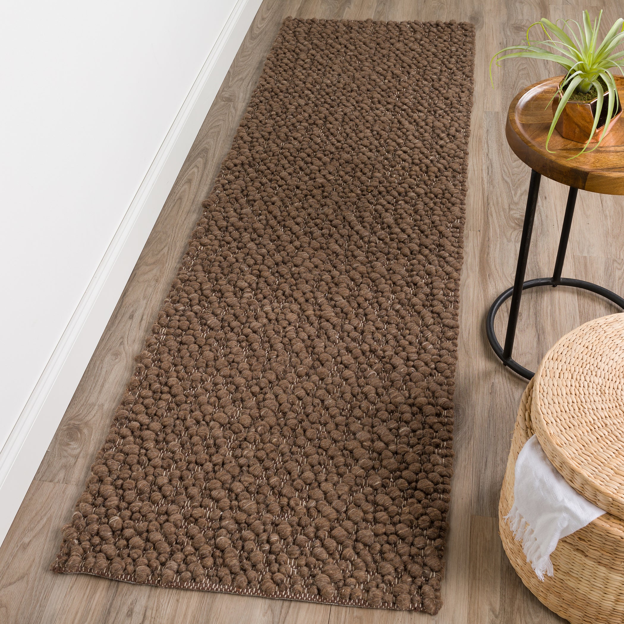 Transitional GR1 Chocolate Brown Wool Rug 2'3" x 7'6" #shape_Runner