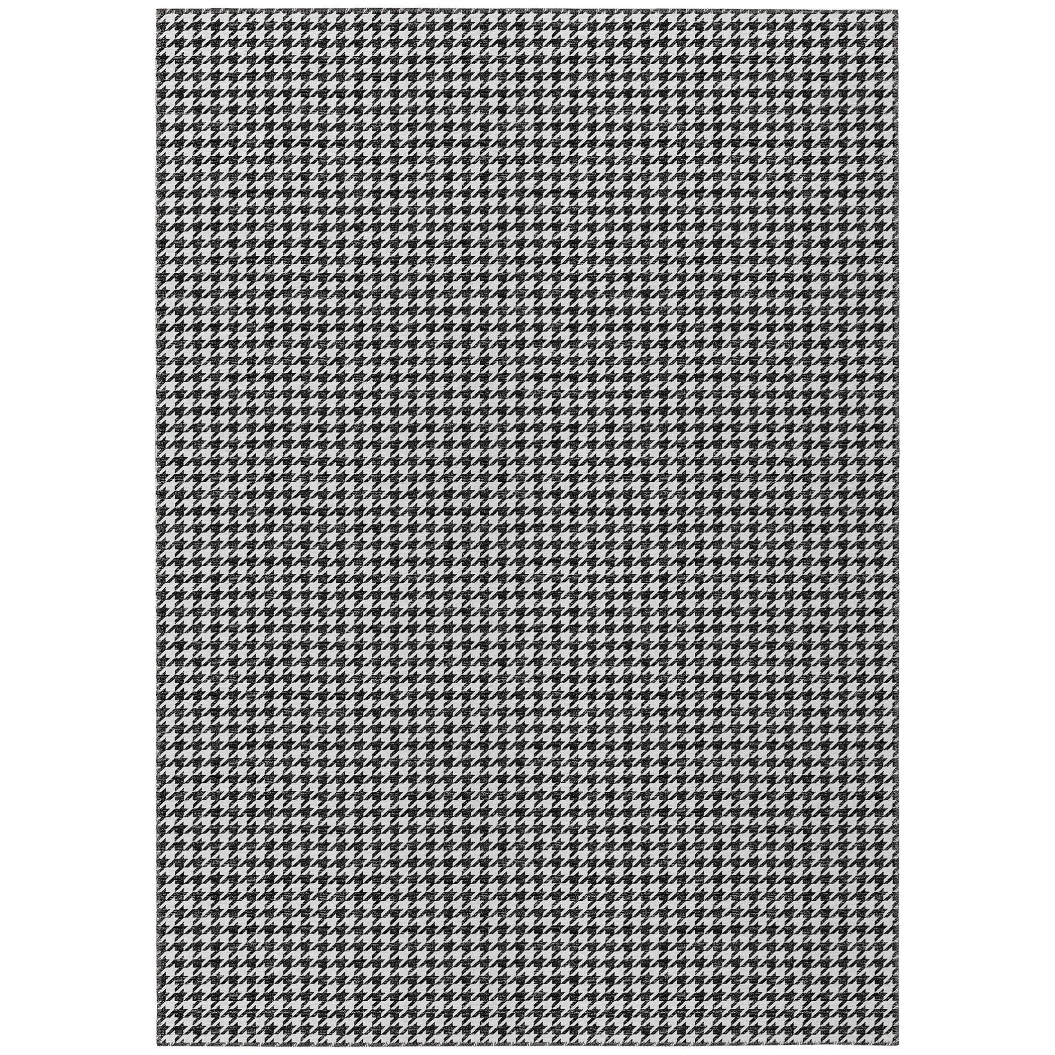 Luxury Machine Washable Indoor/Outdoor Transitional HN1 Black Rug 3' x 5' #shape_Rectangle