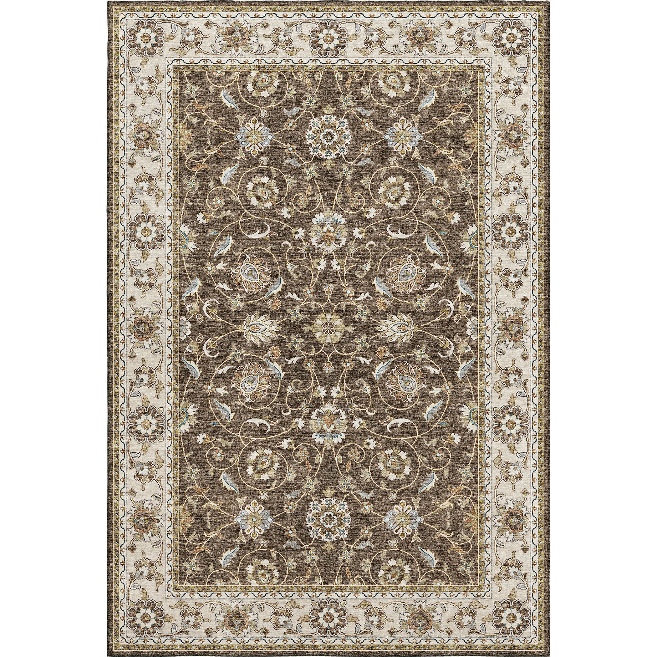Luxury Washable Indoor/Outdoor traditional HY1 Chocolate Brown Rug 1'8" x 2'6" #shape_Rectangle