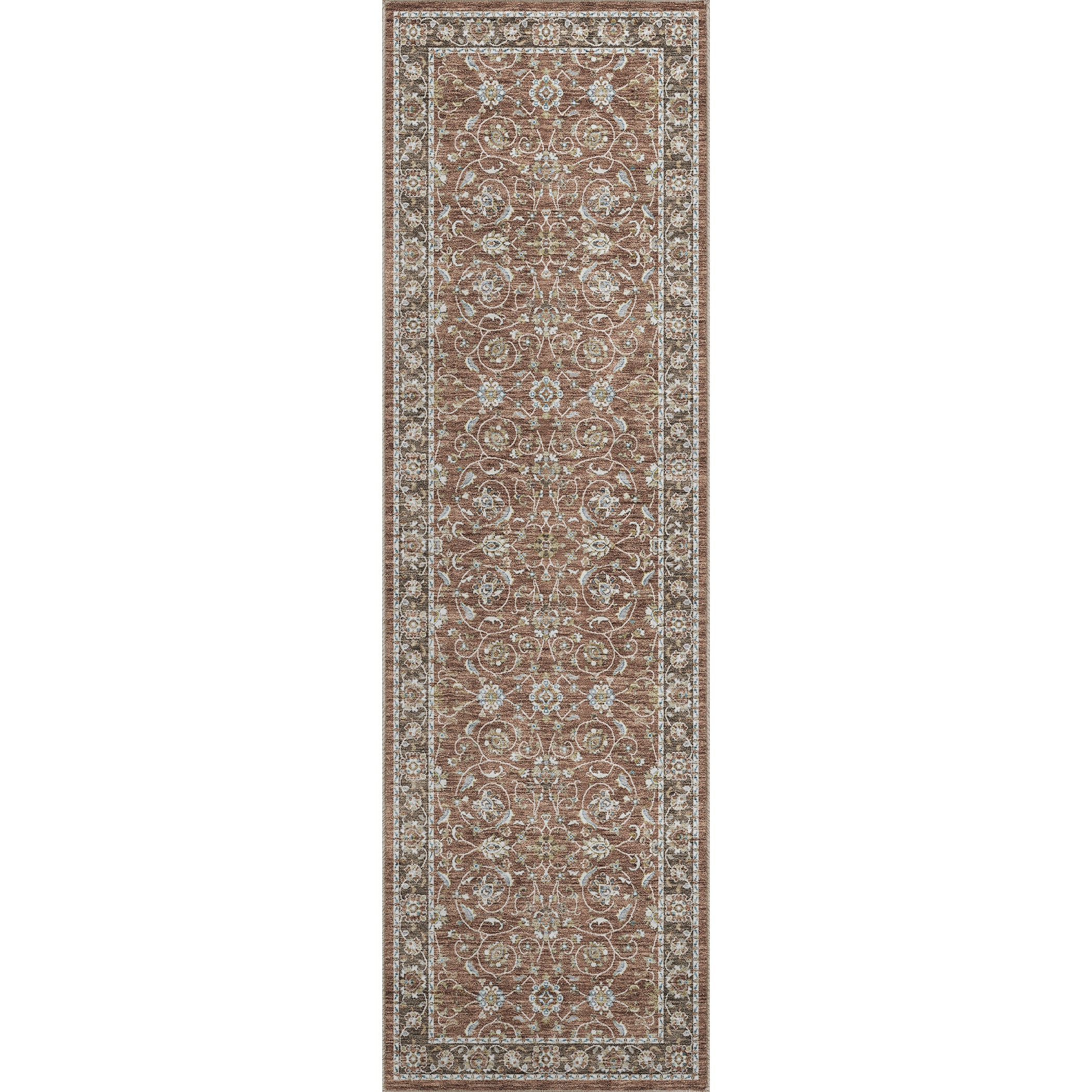 Luxury Washable Indoor/Outdoor traditional HY1 Paprika Orange Rug 2'3" x 7'6" #shape_Runner