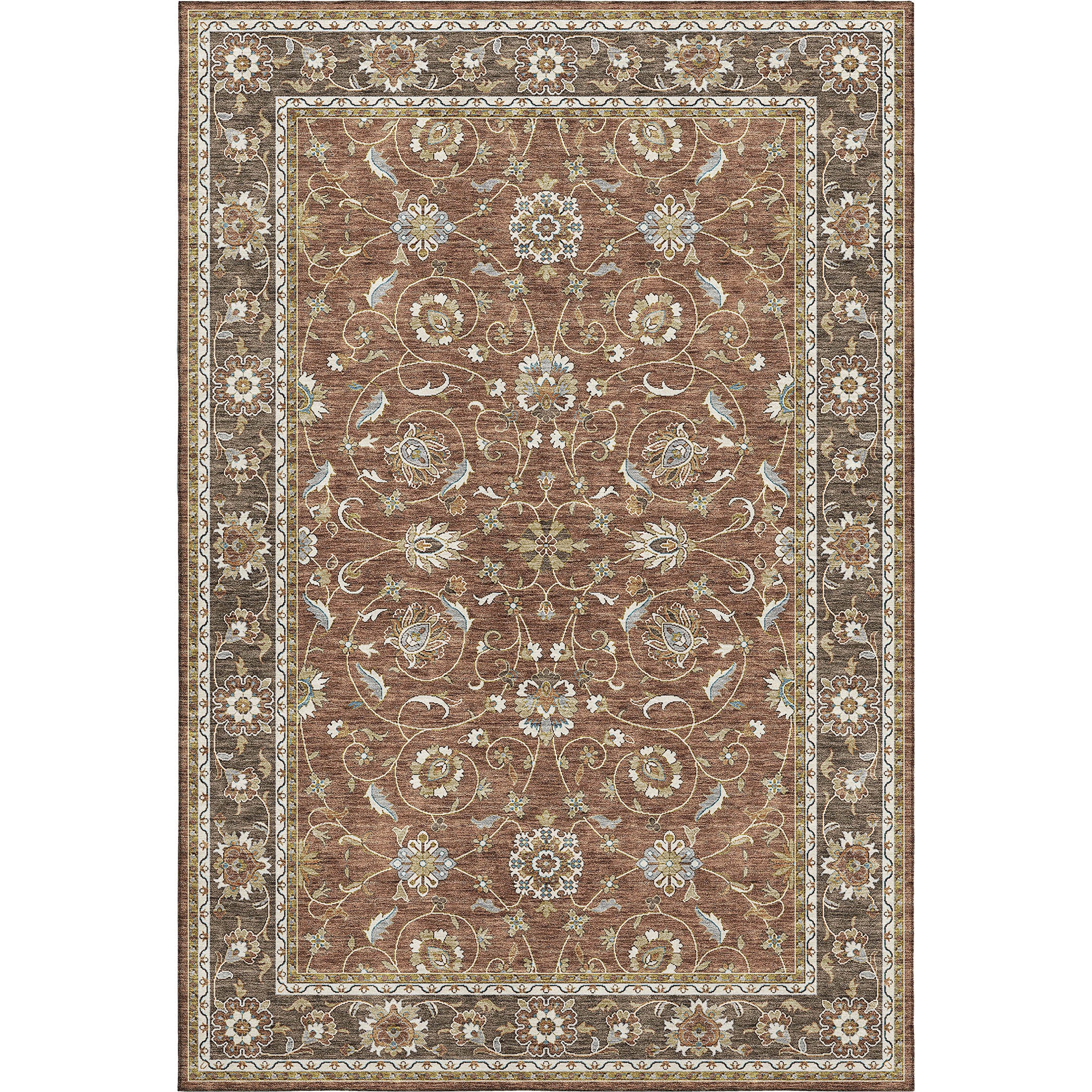 Luxury Washable Indoor/Outdoor traditional HY1 Paprika Orange Rug 1'8" x 2'6" #shape_Rectangle