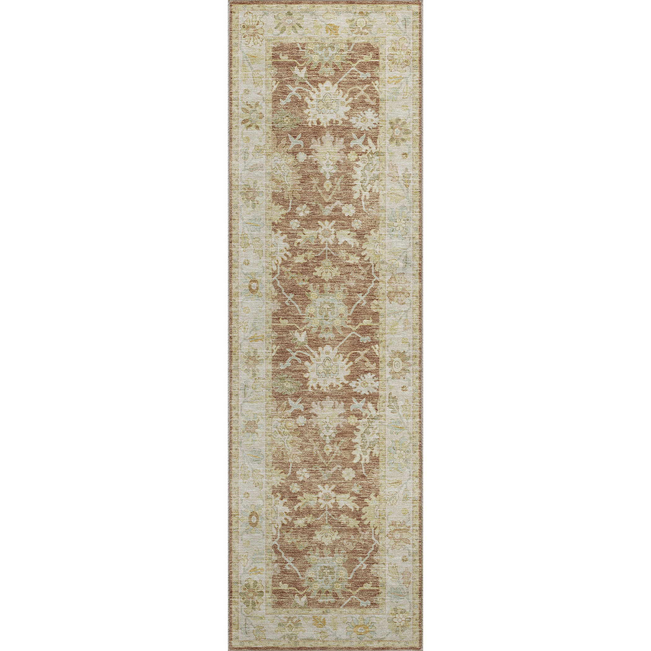 Luxury Washable Indoor/Outdoor traditional HY2 Paprika Red Rug 2'3" x 7'6" #shape_Runner