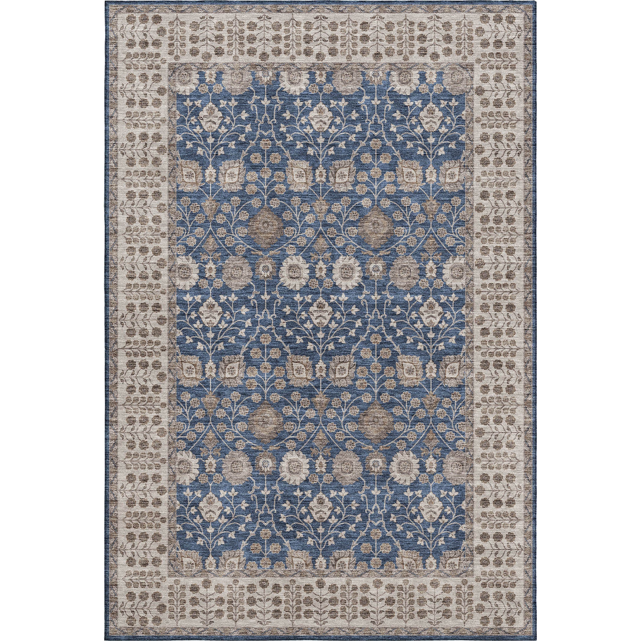 Luxury Washable Indoor/Outdoor traditional HY8 Navy Blue Rug 1'8" x 2'6" #shape_Rectangle