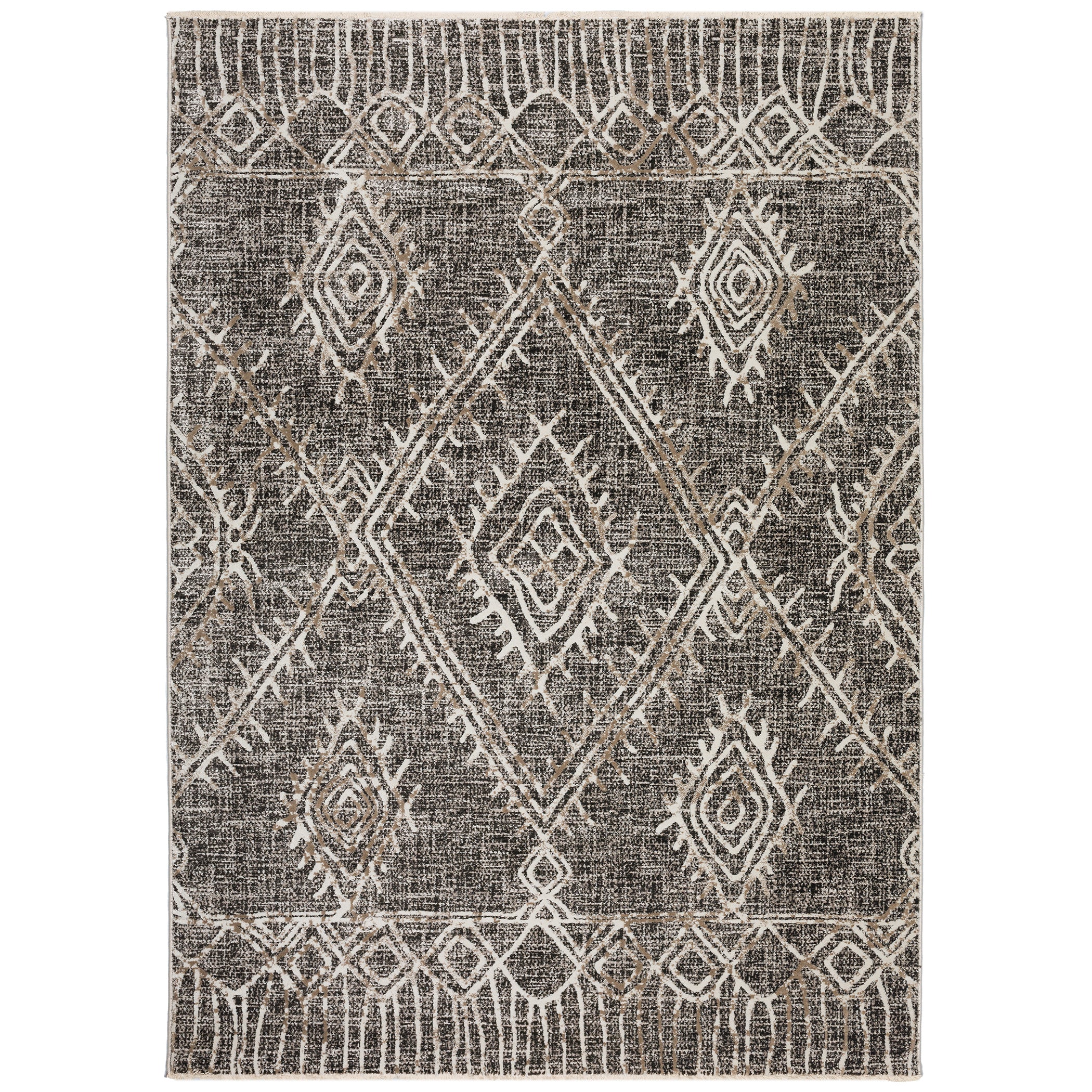 Transitional IZ1 Midnight Black Rug 3'3" x 5'3" #shape_Rectangle